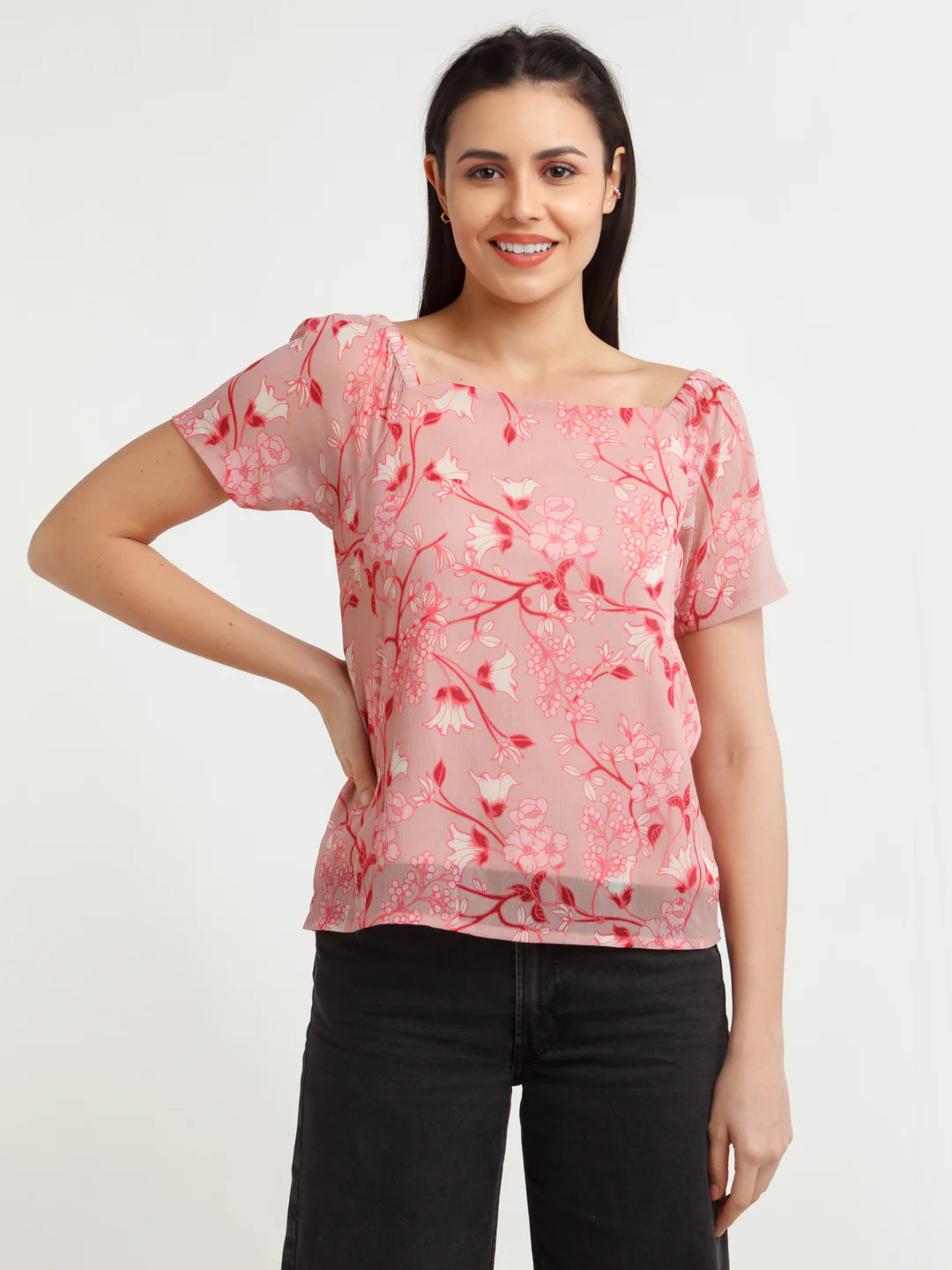 Pink Floral Top - Image 2