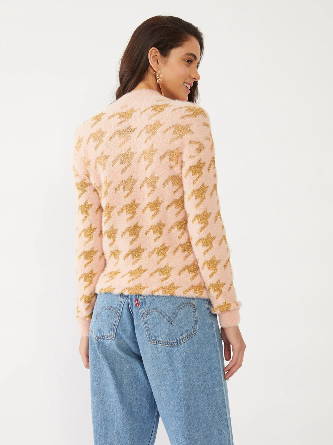 Pink Jacquard Printed Sweater - Image 2