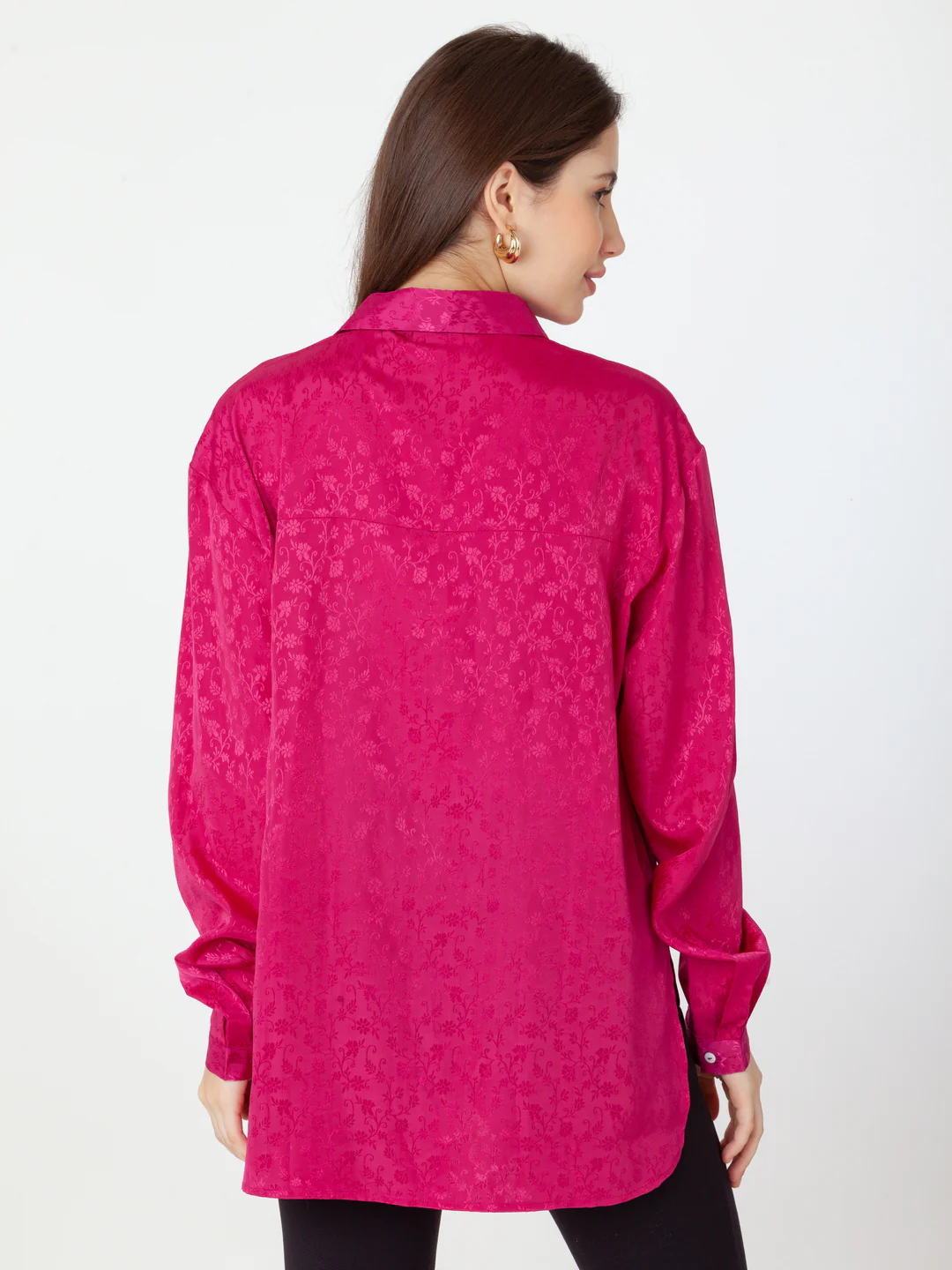 Pink Jacquard Regular Shirt - Image 4