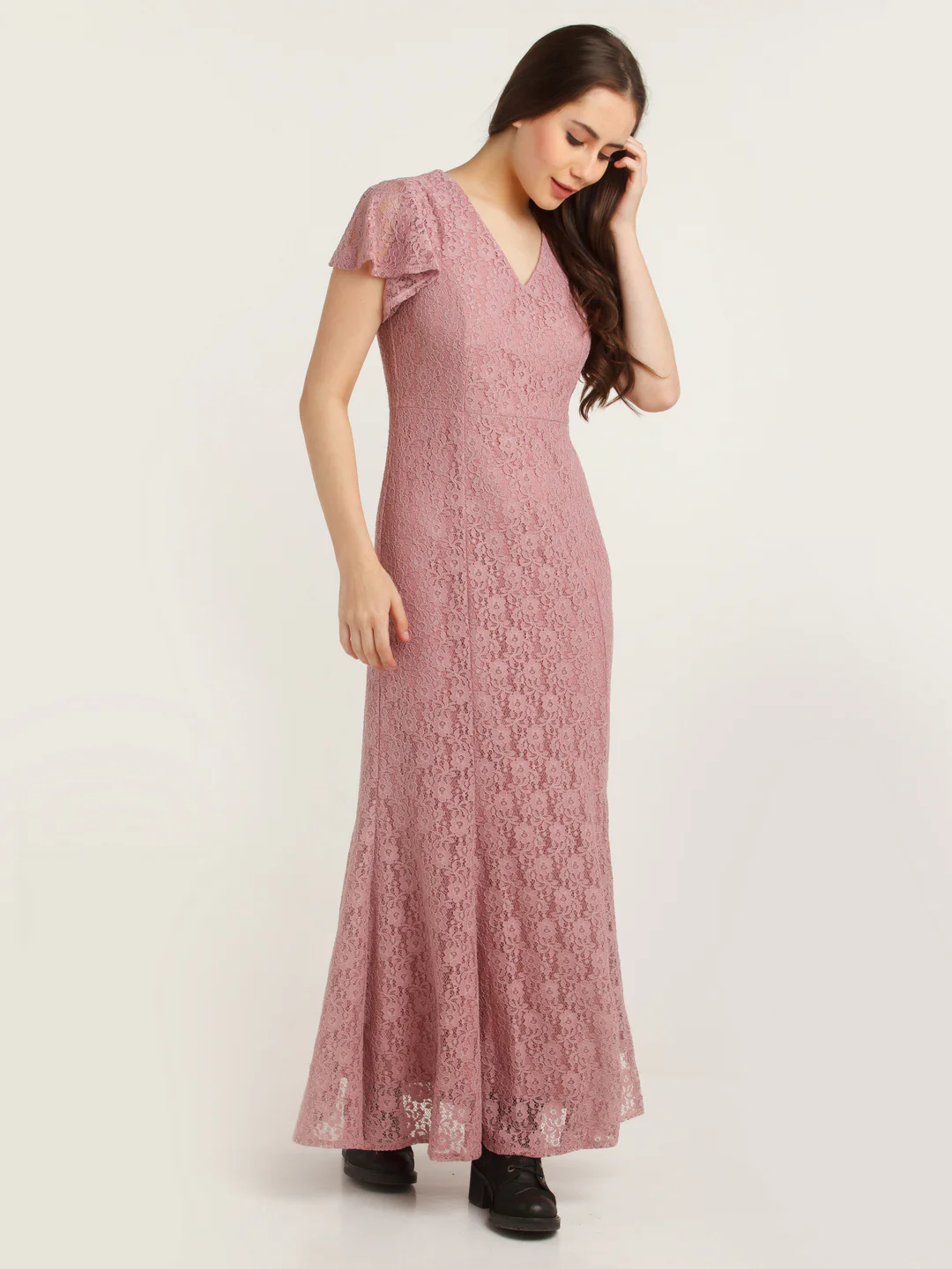 Pink Lace Maxi Dress - Image 2