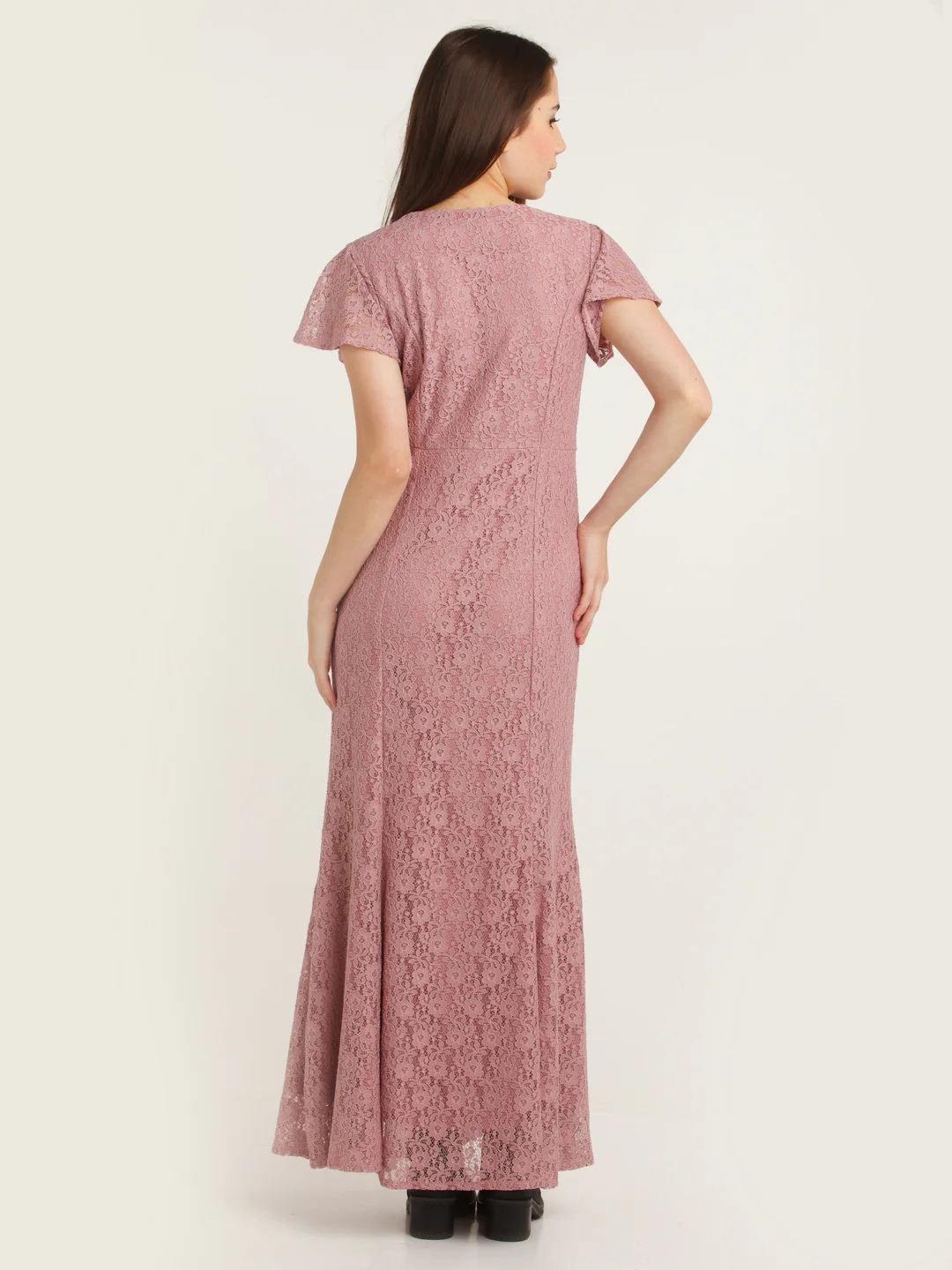 Pink Lace Maxi Dress - Image 4