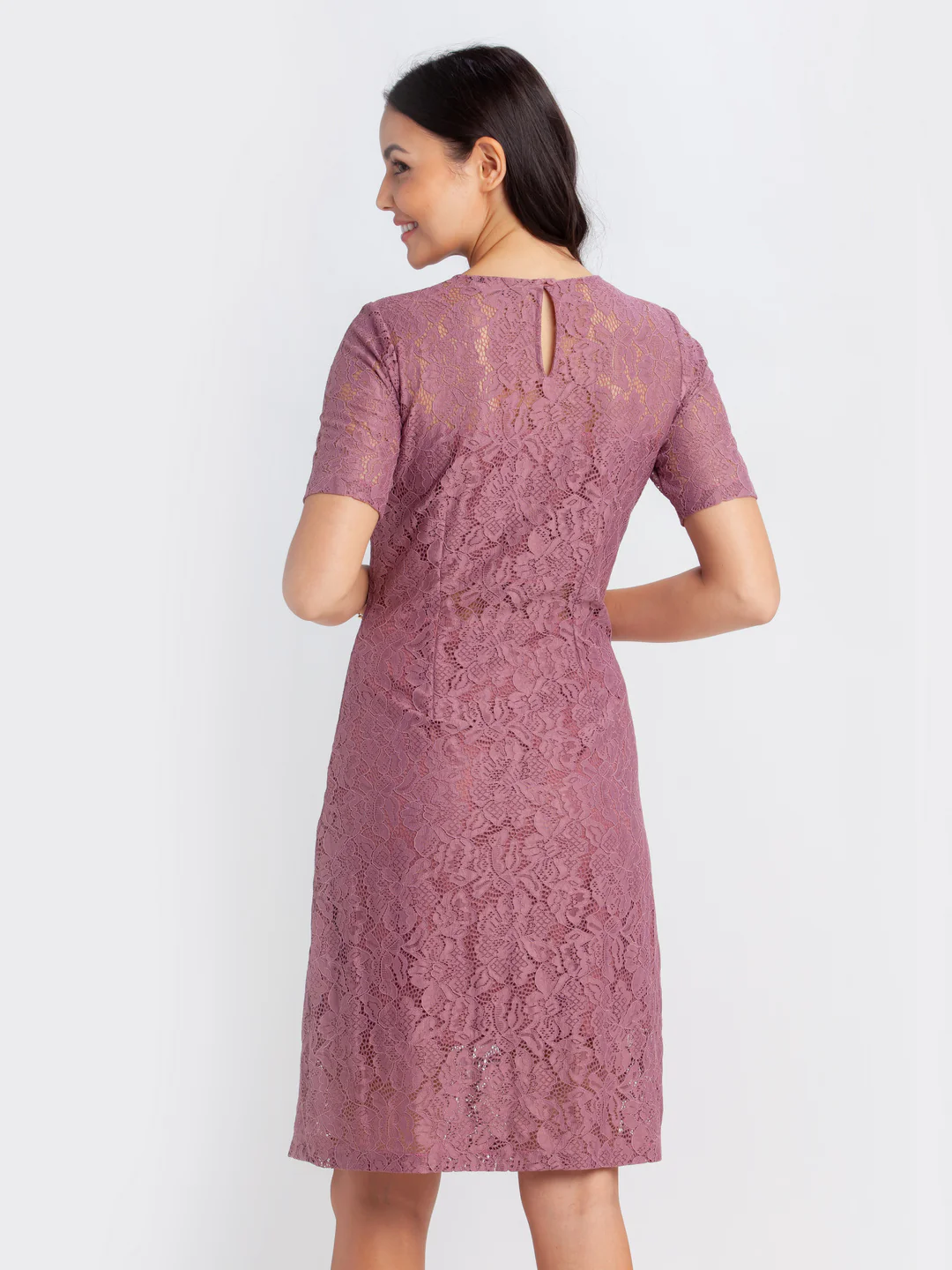 Pink Lace Short Dress - Image 4