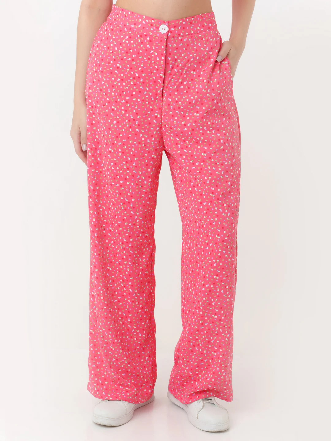 Pink Printed Regular Trouser - Image 2