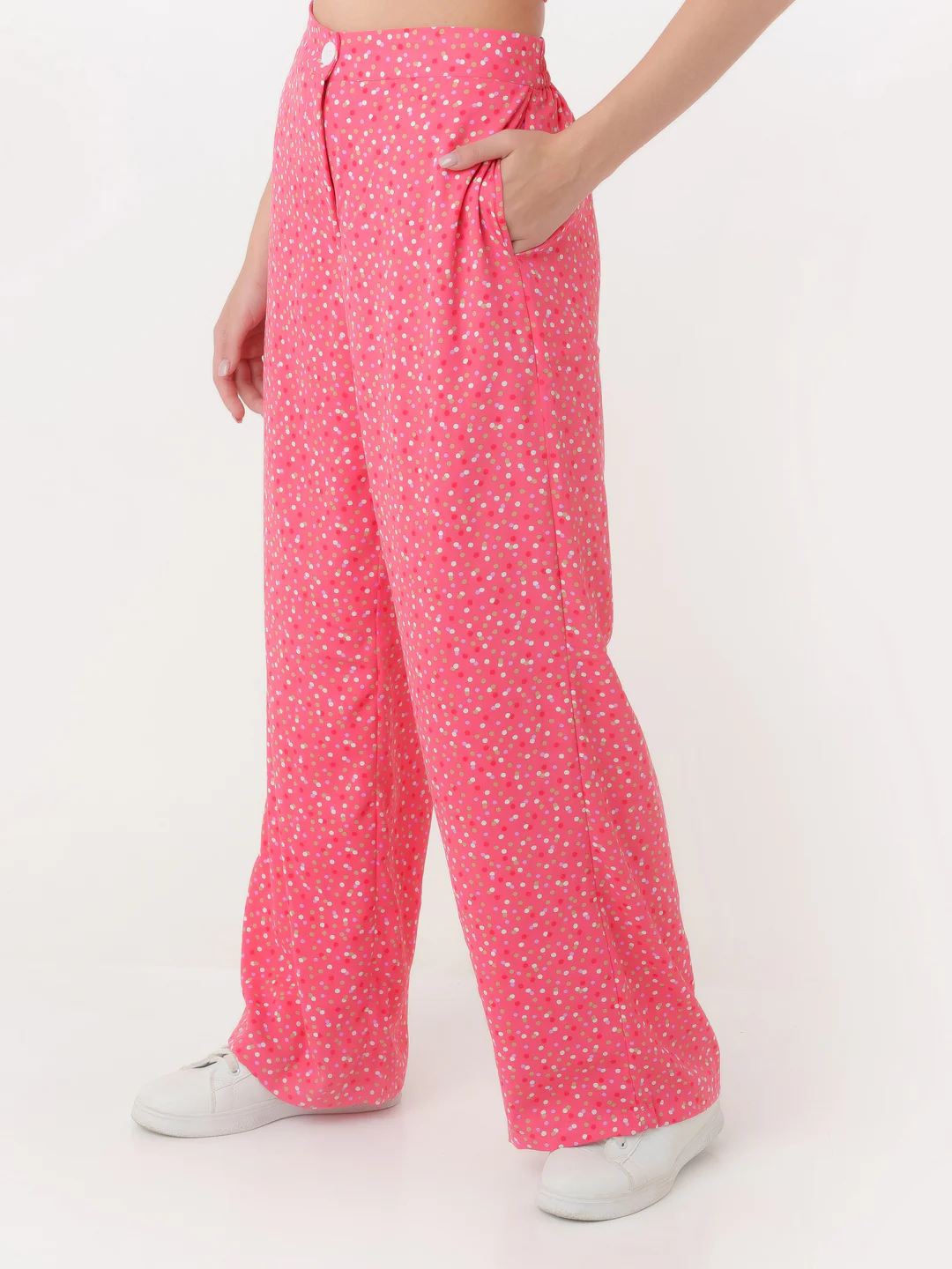 Pink Printed Regular Trouser - Image 3