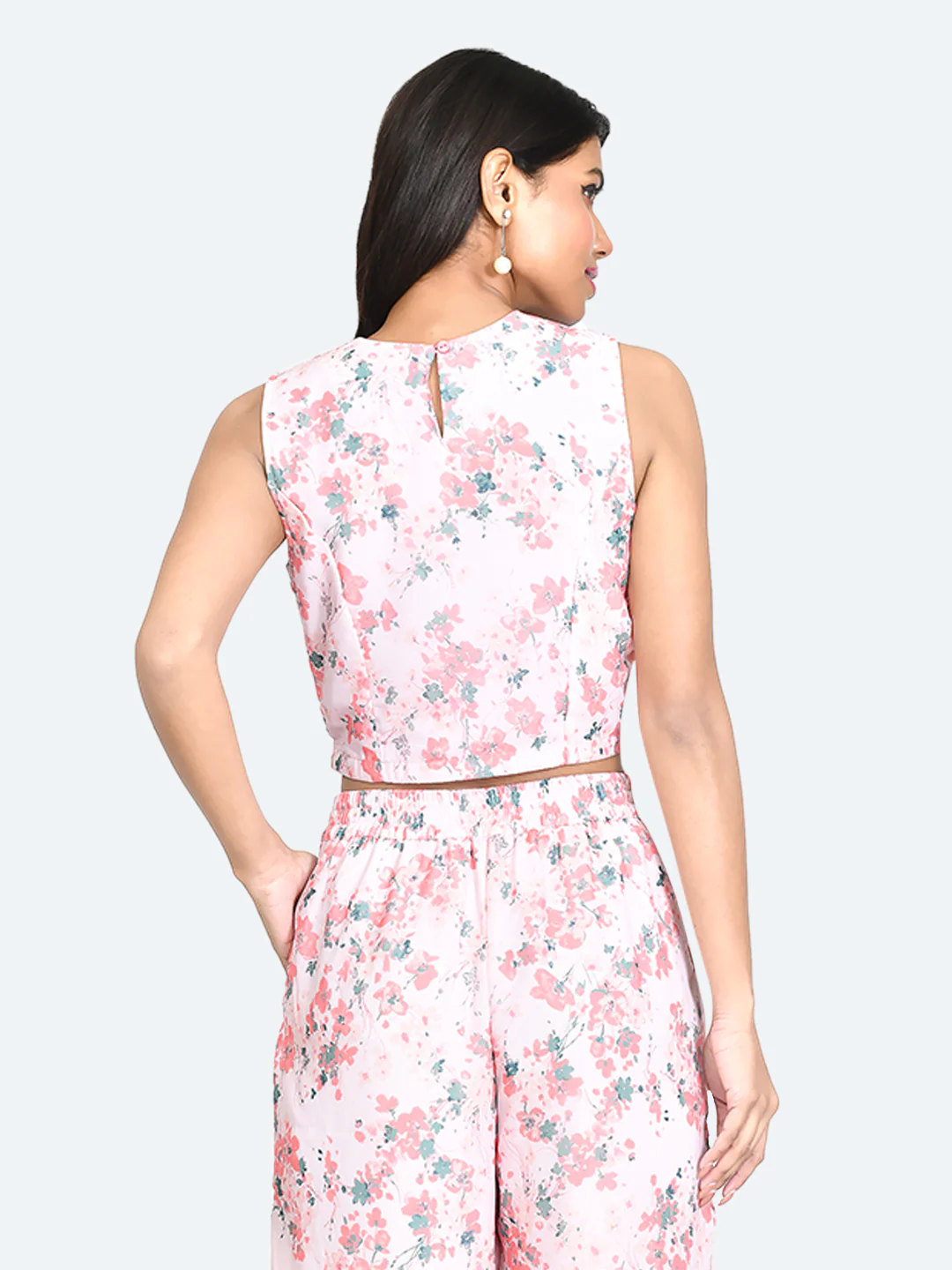 Pink Printed Crop Top - Image 4