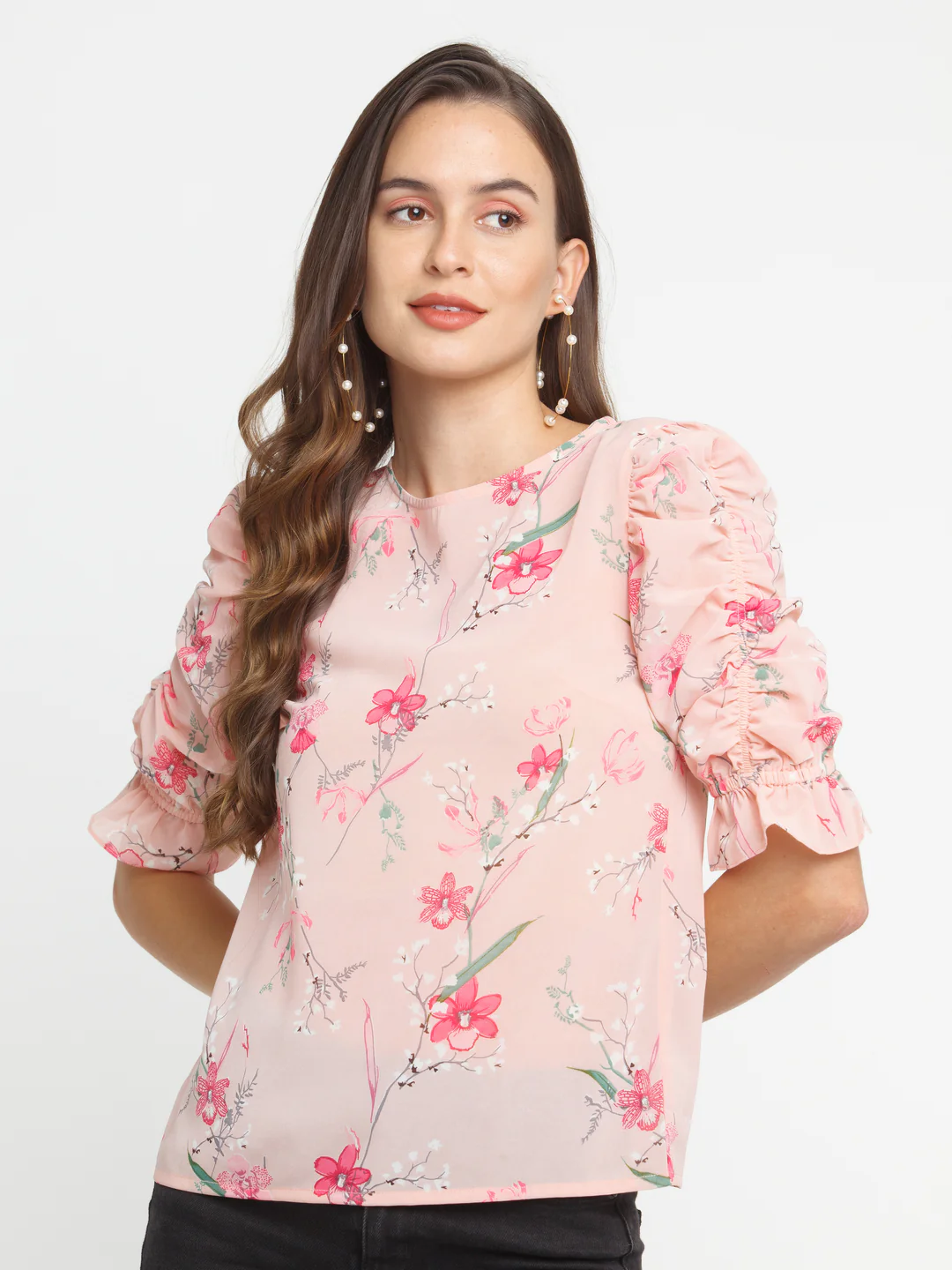 Pink Printed Elasticated Top - Image 2