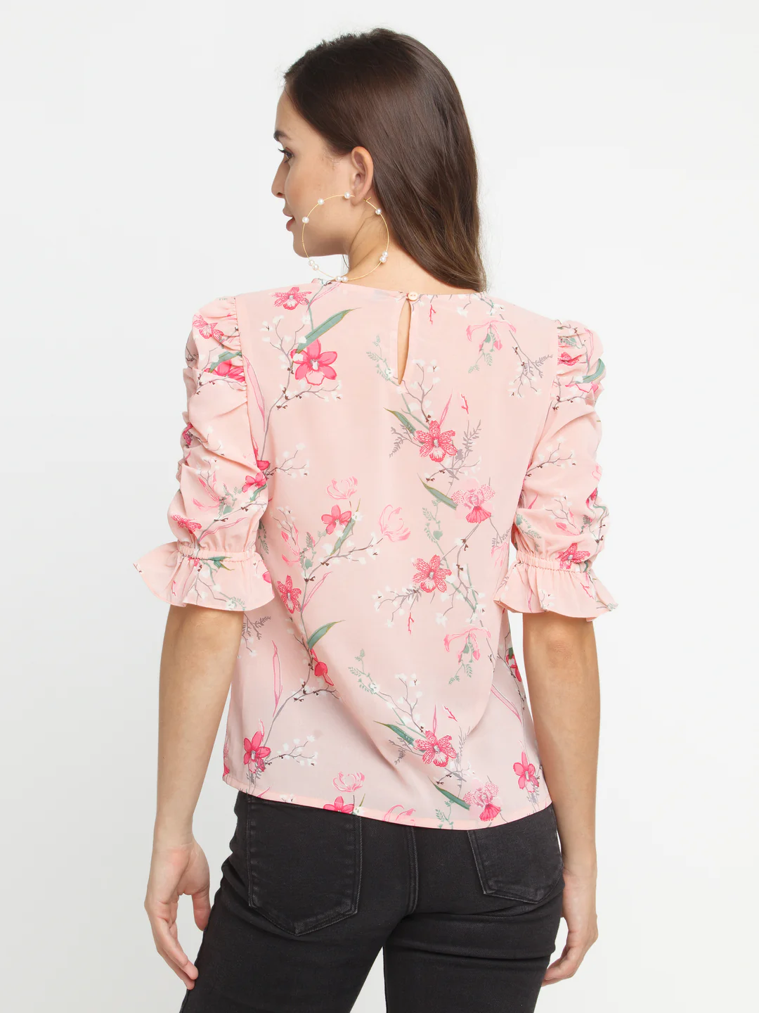 Pink Printed Elasticated Top - Image 4