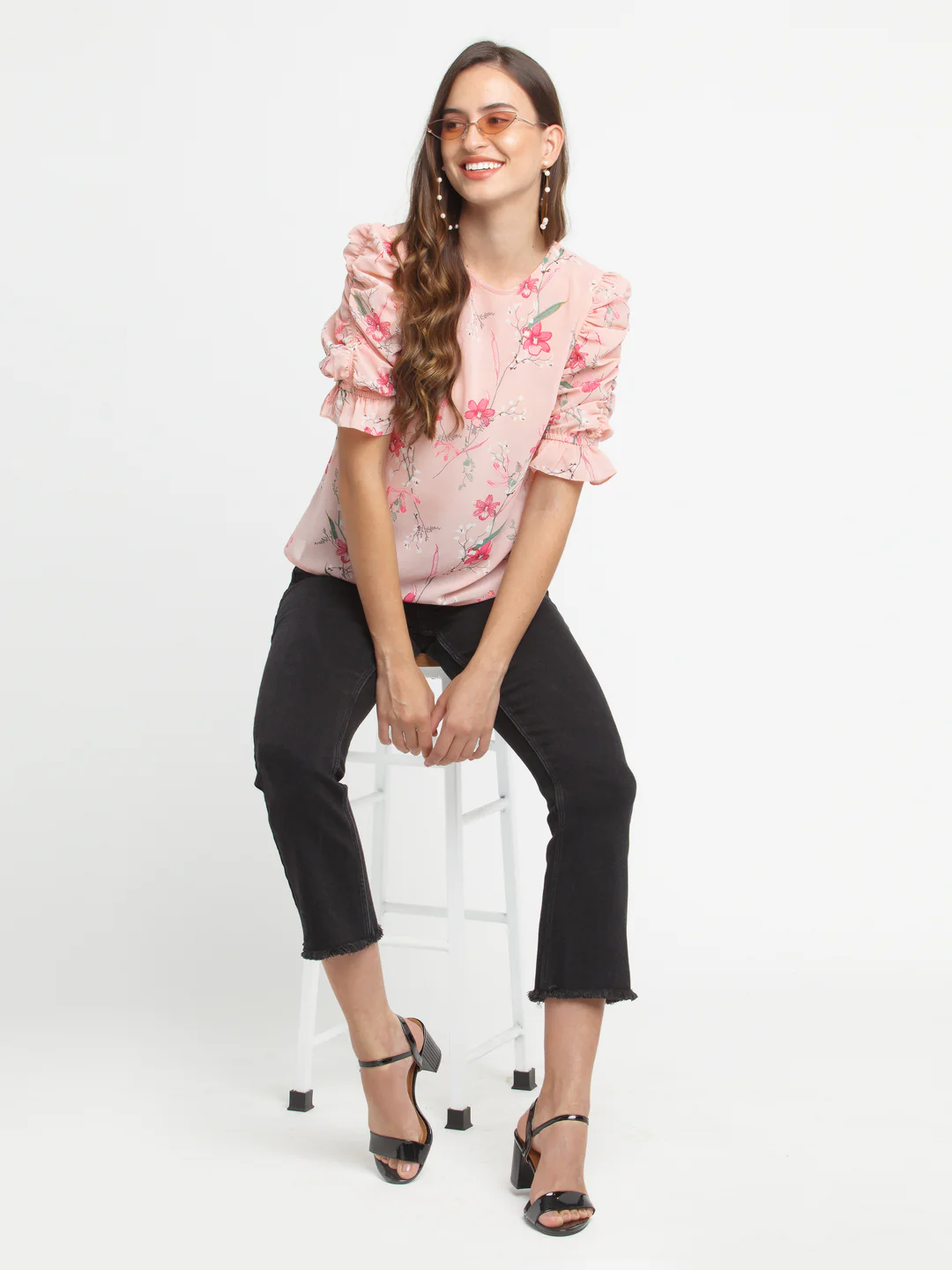 Pink Printed Elasticated Top - Image 5