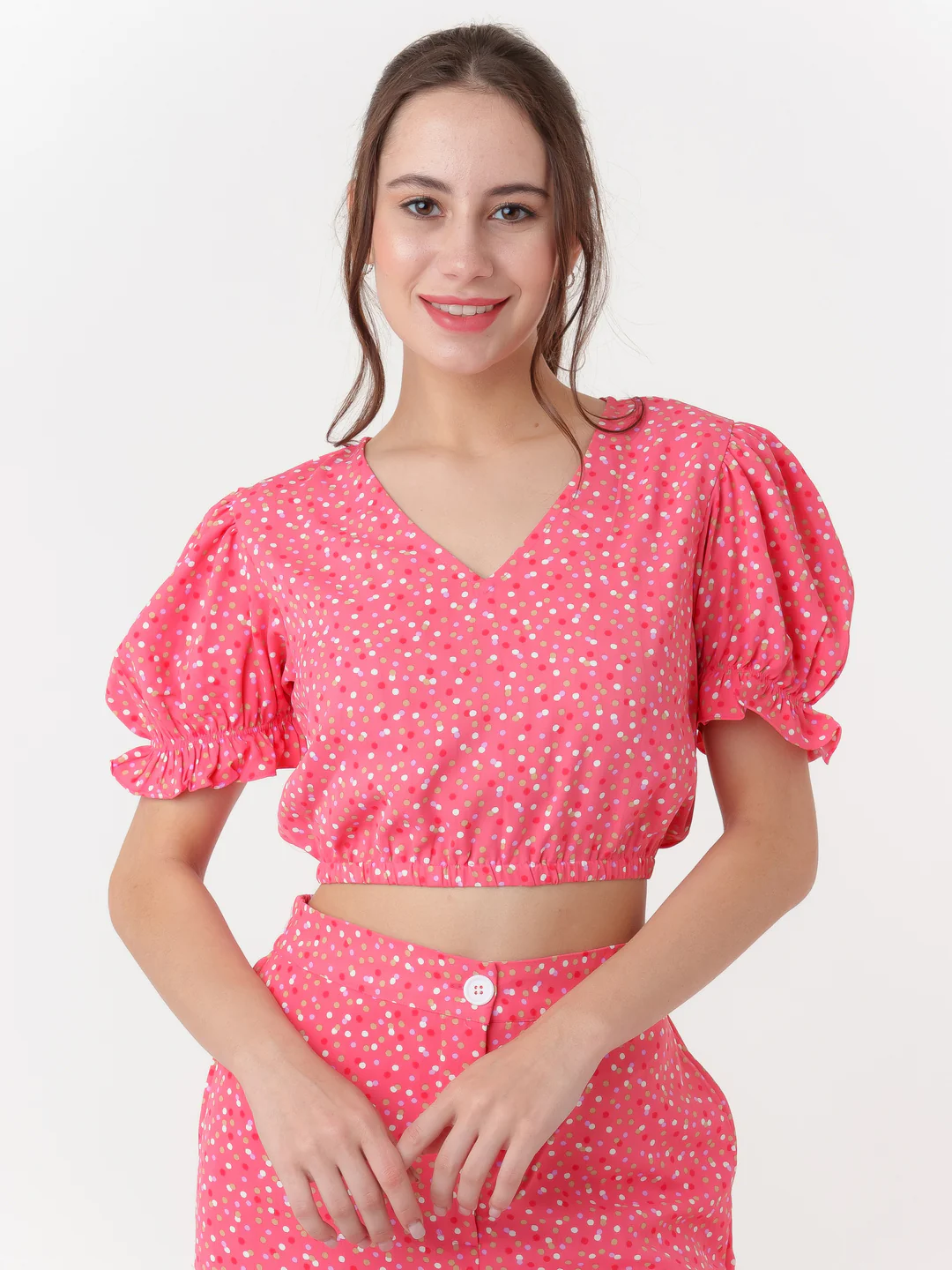 Pink Printed Elasticated Top - Image 4