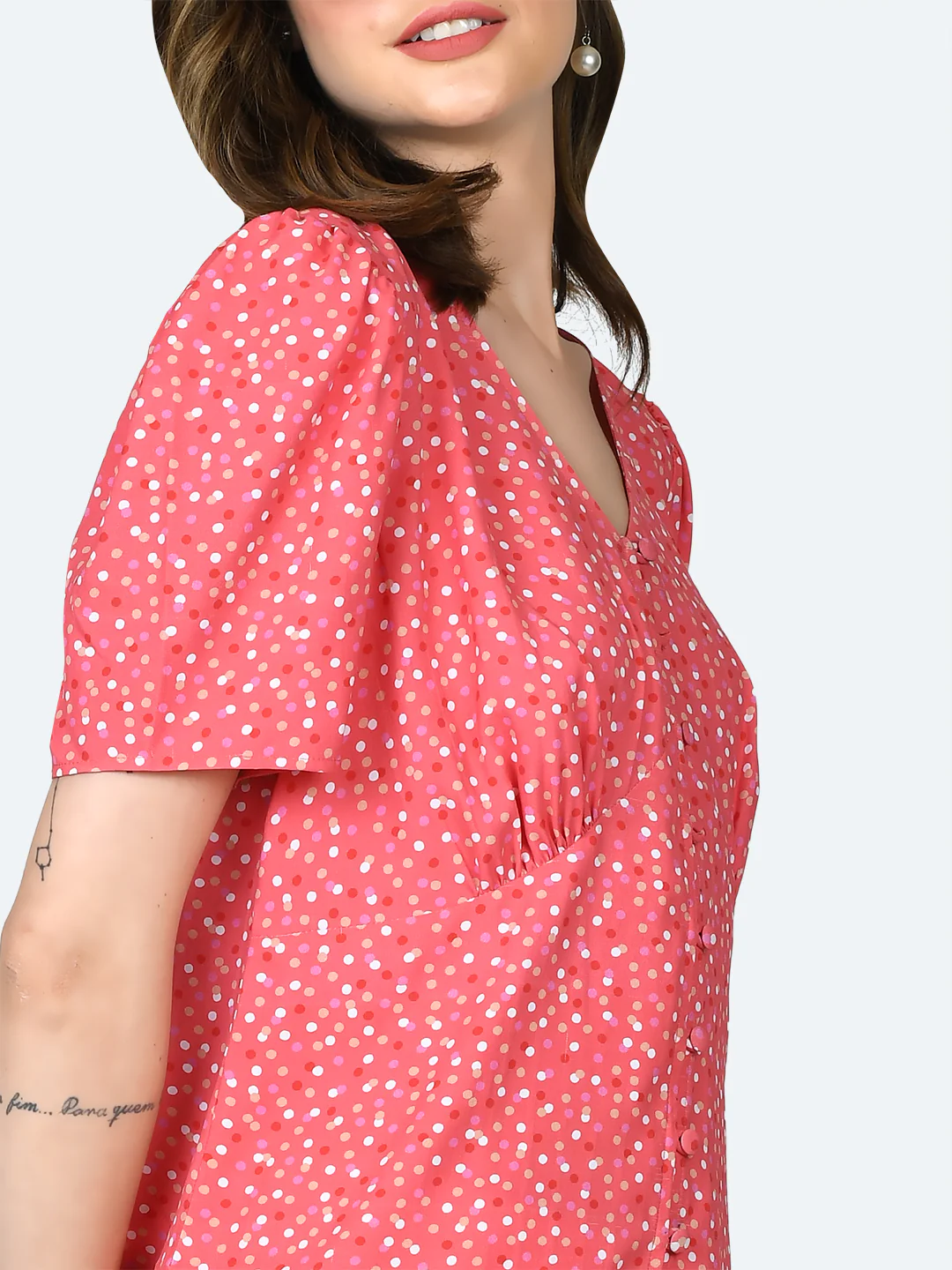 Pink Printed Empire Top - Image 6