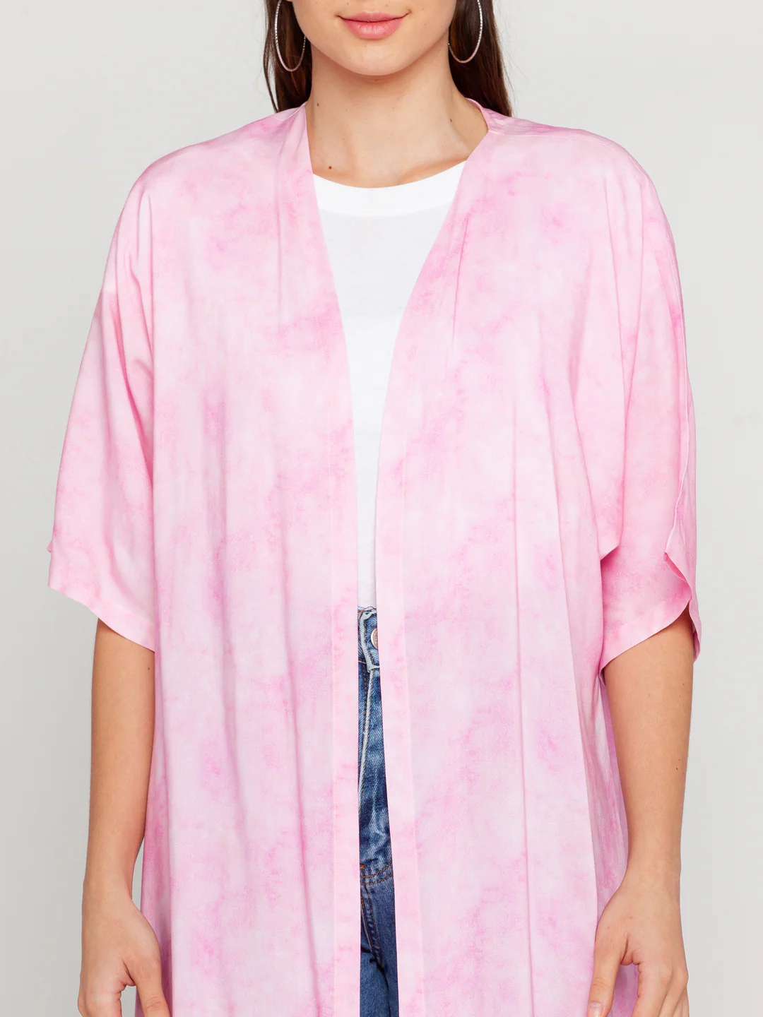 Pink Printed Flared Sleeve Shrug - Image 6