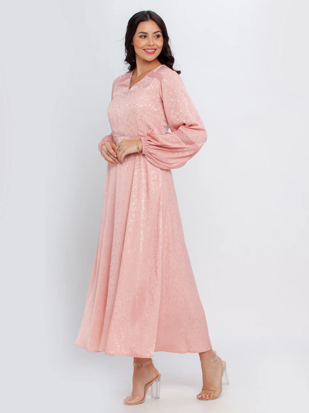 Pink Printed Maxi Dress - Image 3