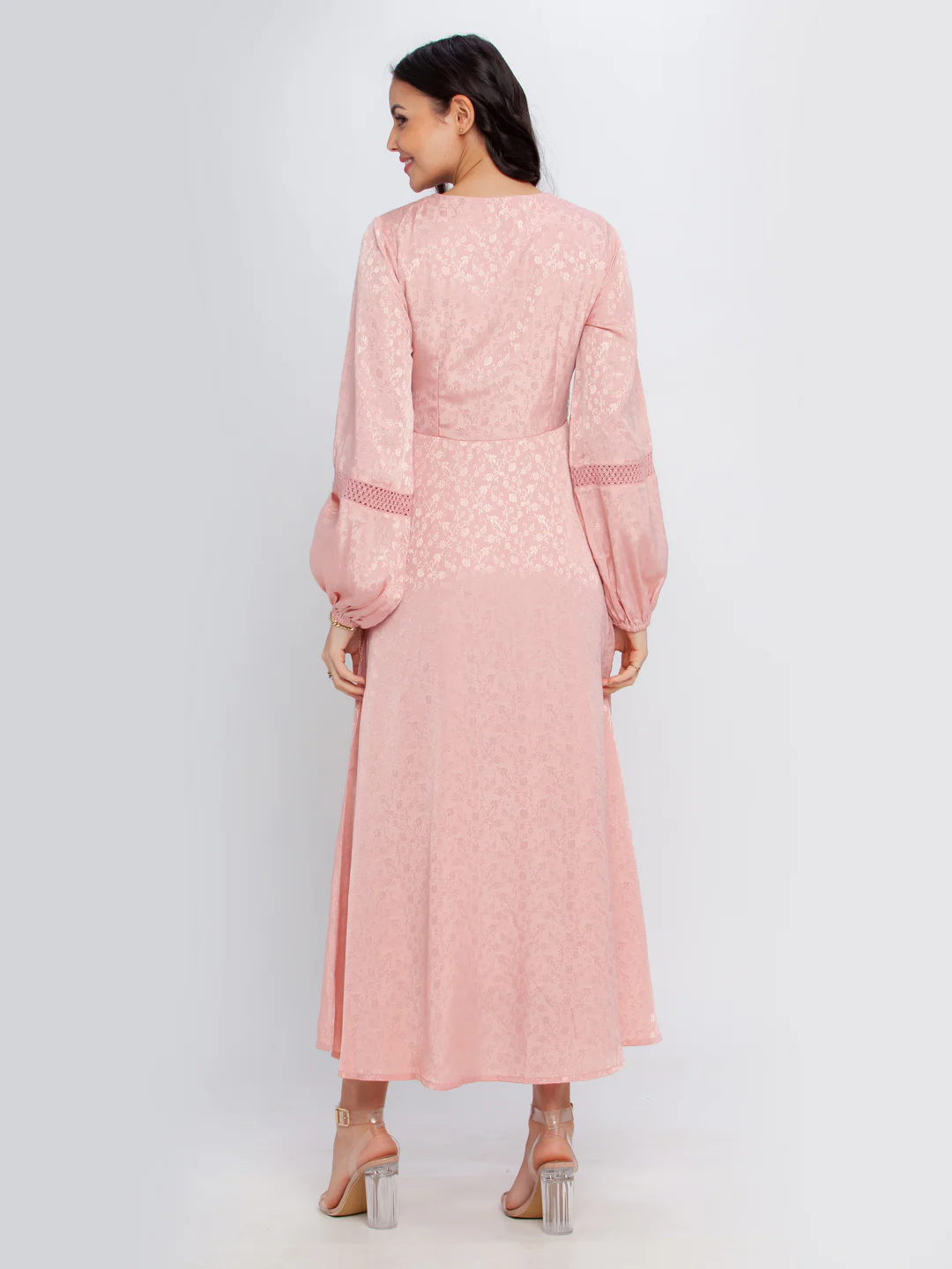 Pink Printed Maxi Dress - Image 4