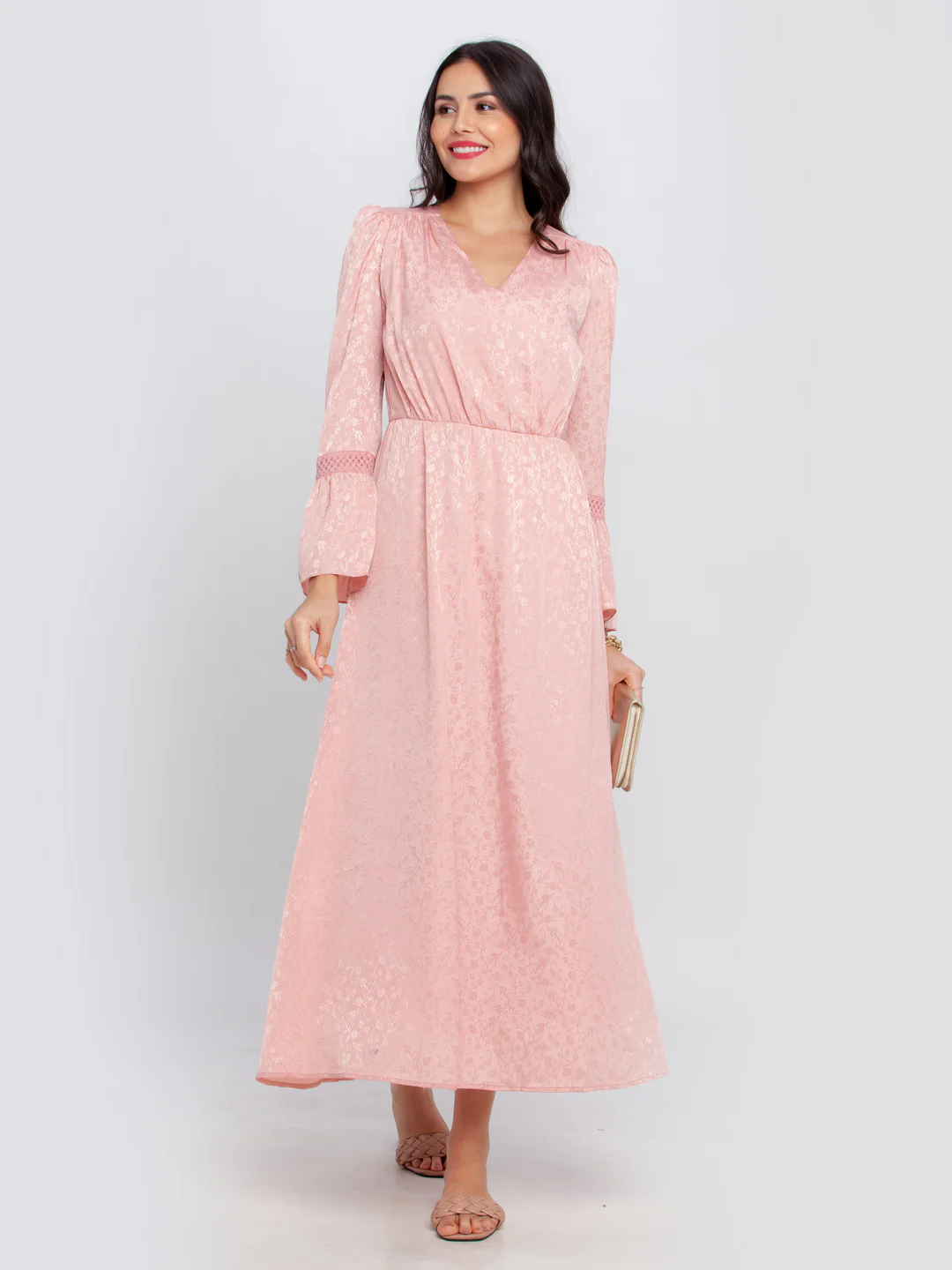 Pink Printed Maxi Dress