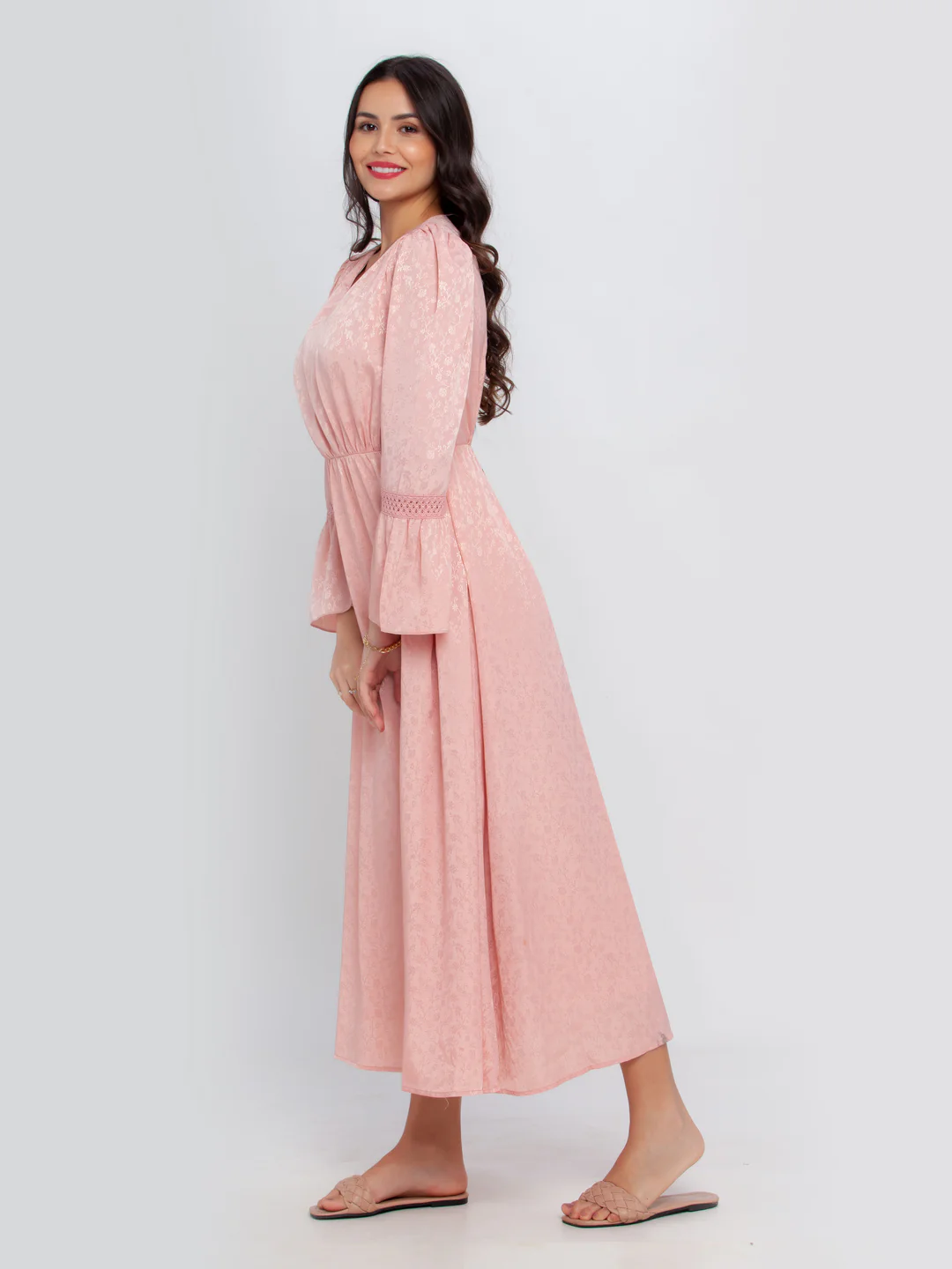 Pink Printed Maxi Dress - Image 3