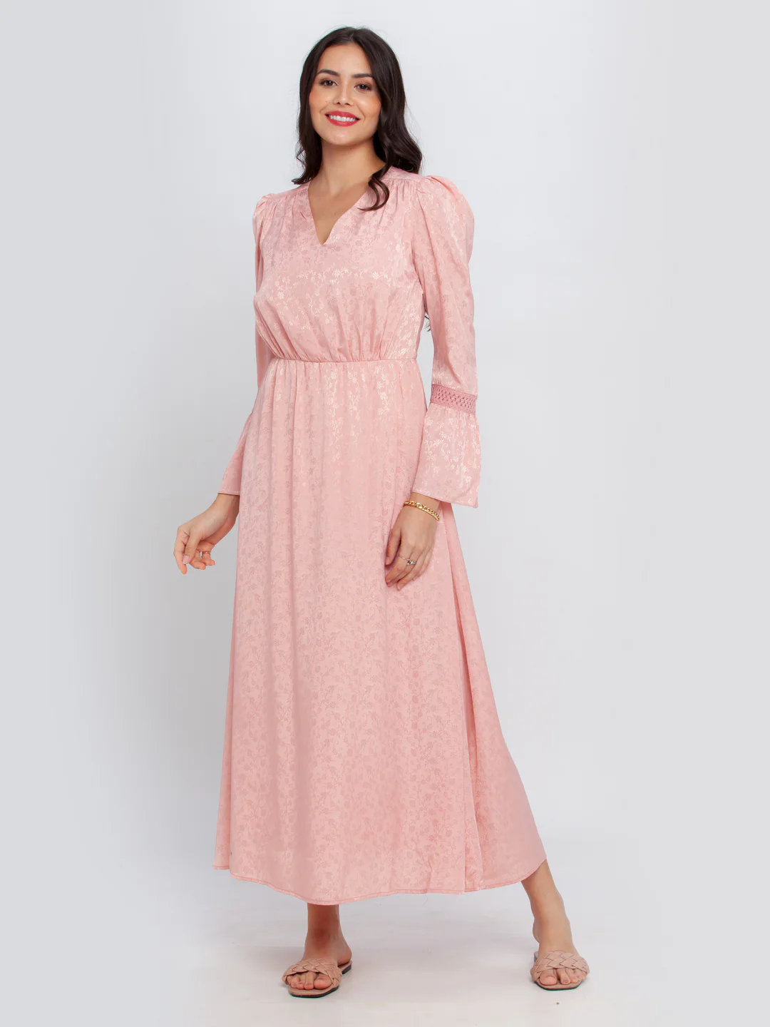 Pink Printed Maxi Dress - Image 5