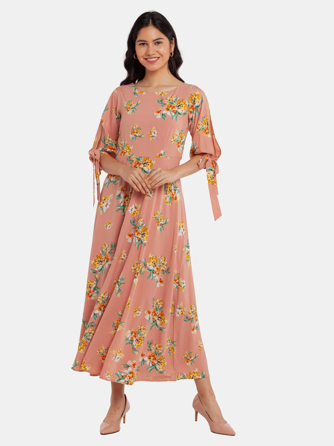 Pink Printed Maxi Dress - Image 2
