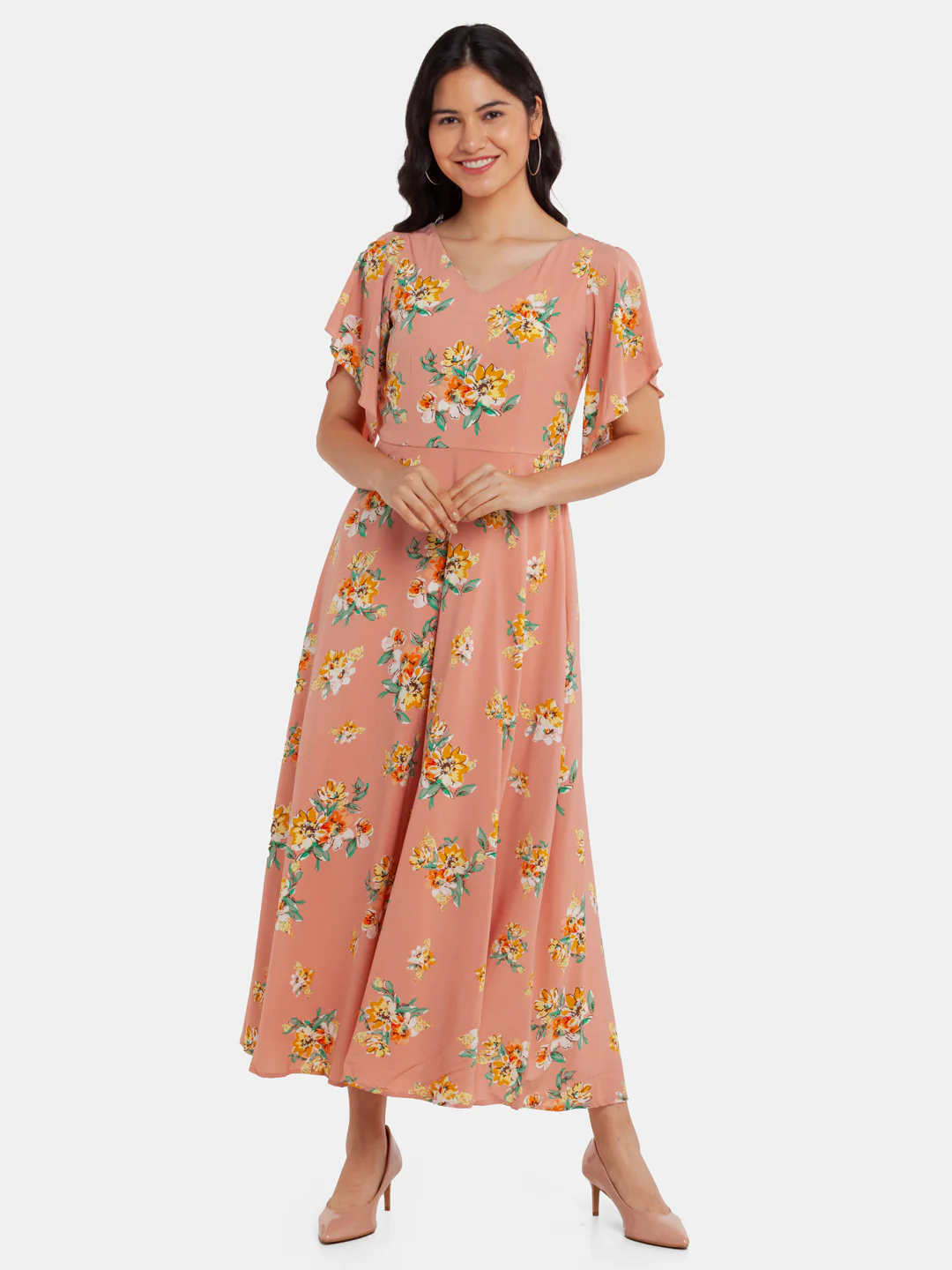 Pink Printed Maxi Dress - Image 2