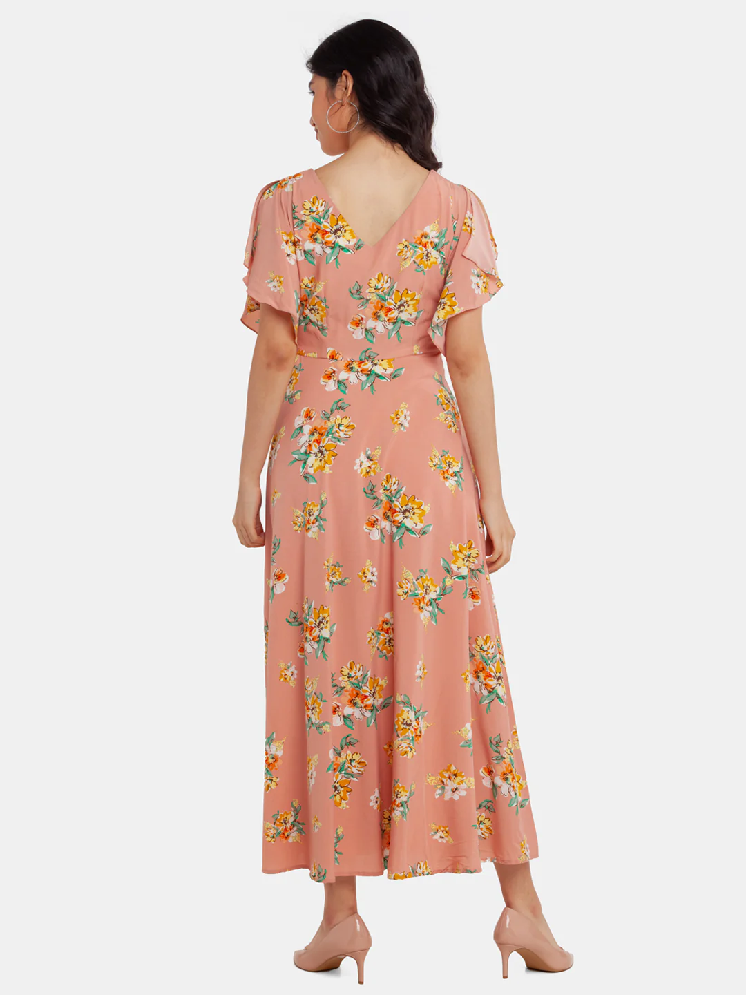 Pink Printed Maxi Dress - Image 4