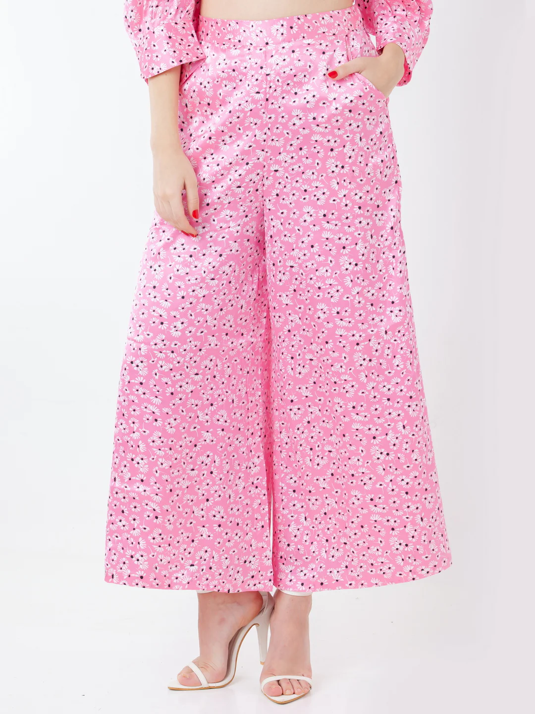 Pink Printed Regular Trouser - Image 2