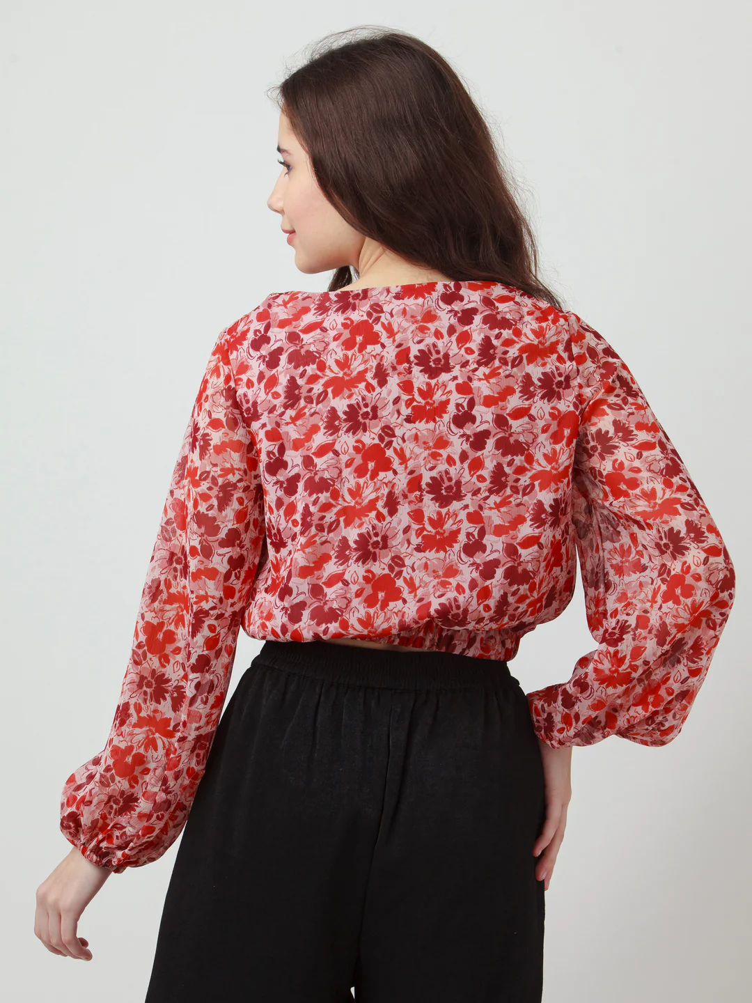 Pink Printed Ruched Top - Image 4