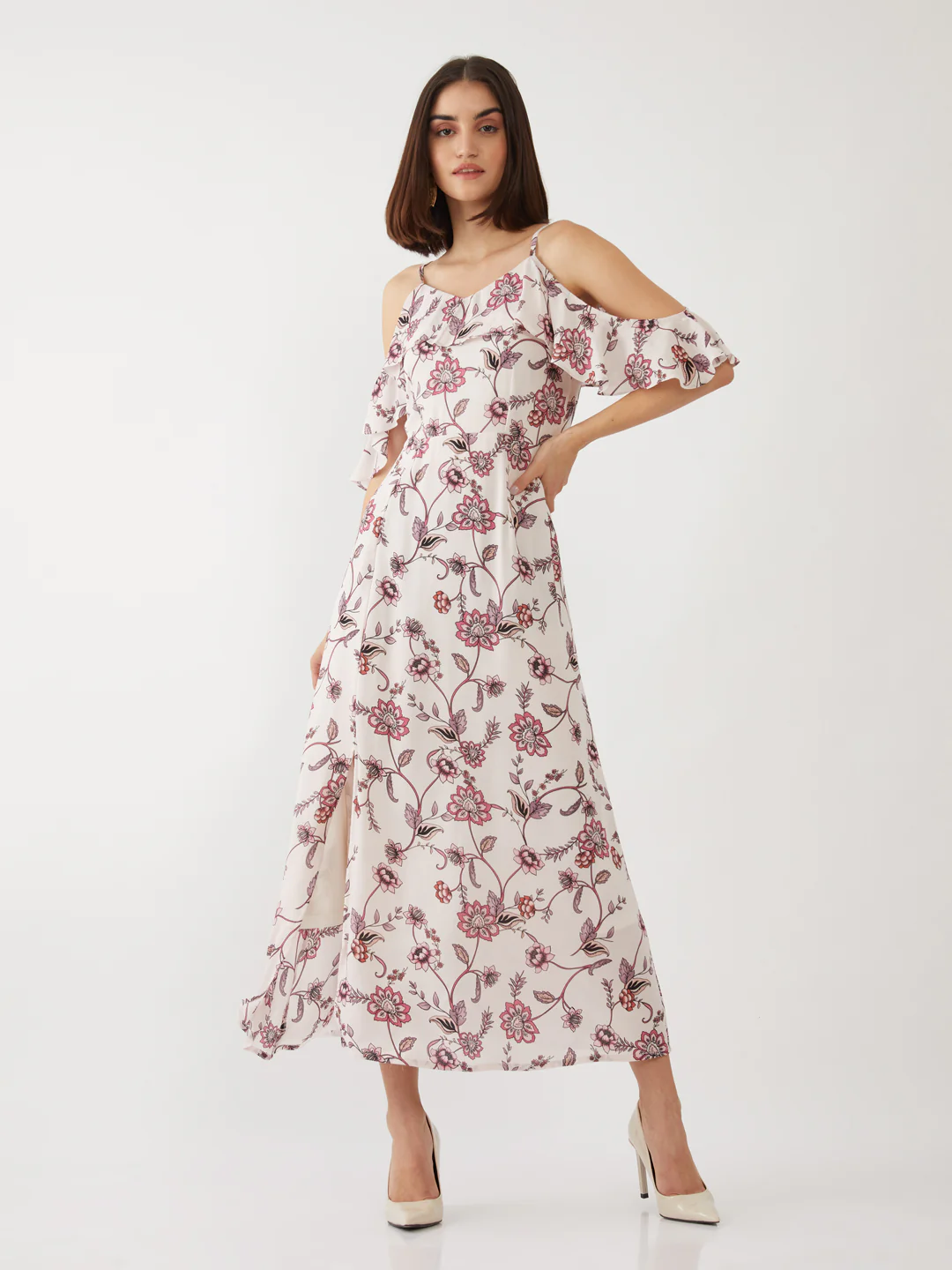 Pink Printed Ruffled Maxi - Image 2