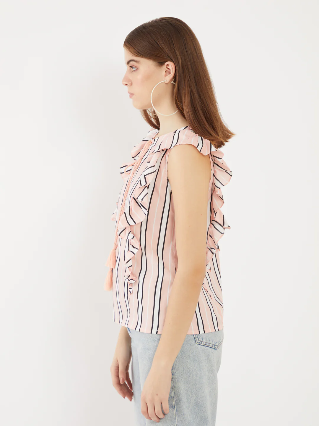 Pink Printed Ruffled Top - Image 3