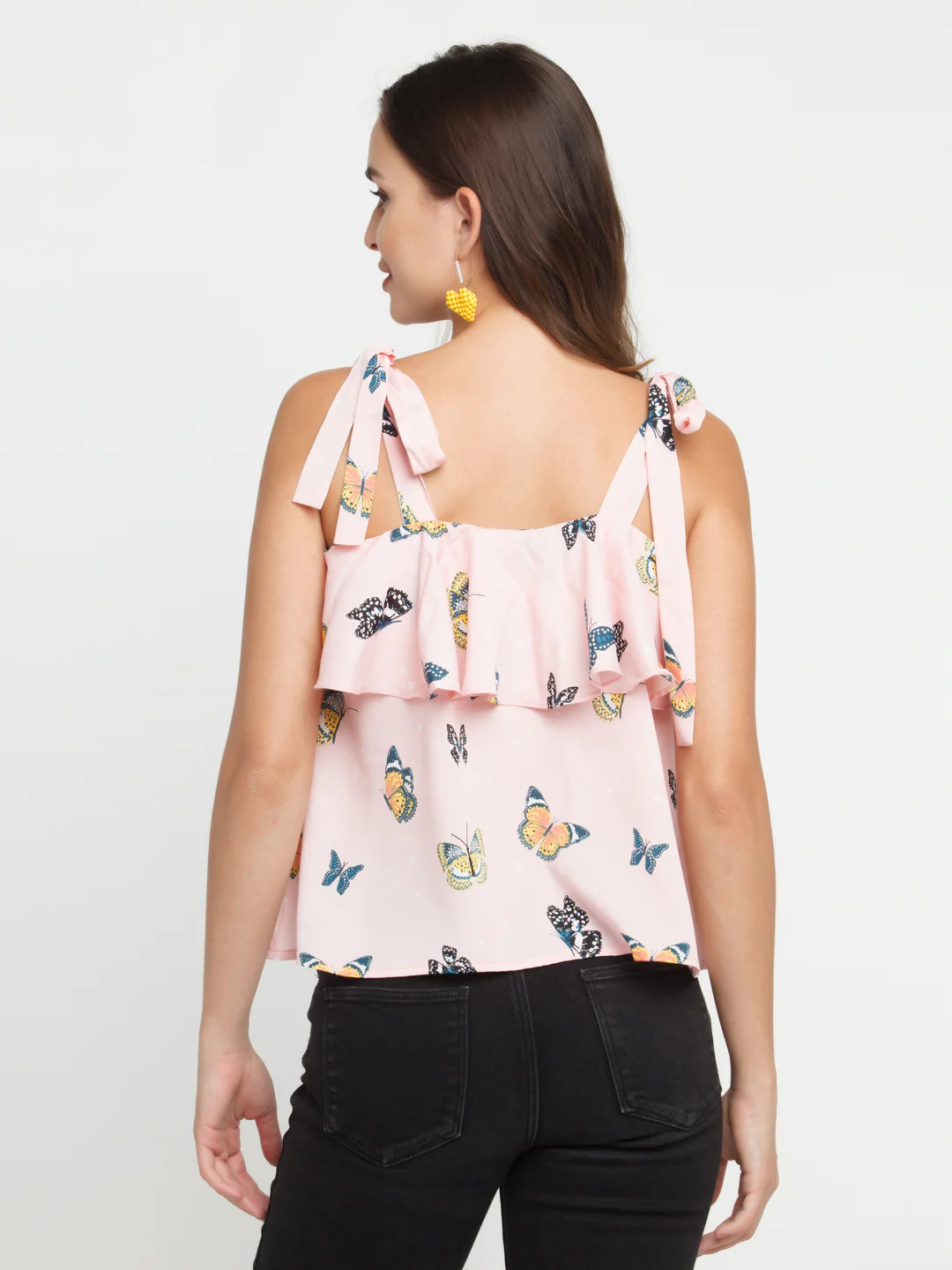 Pink Printed Ruffled Top - Image 4