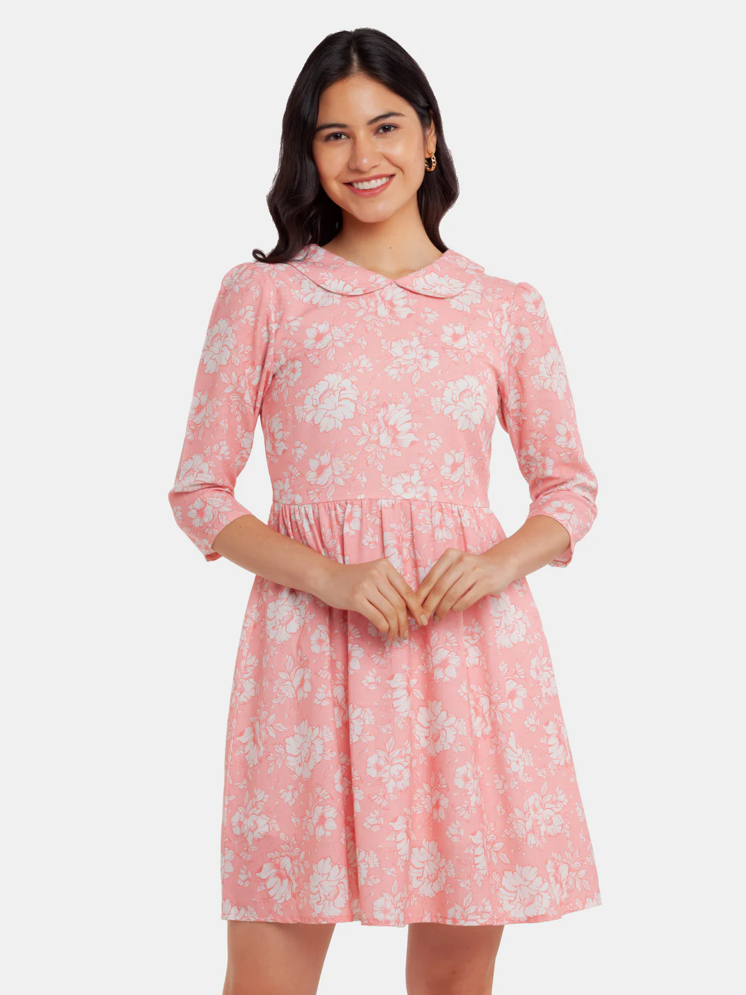 Pink Printed Short Dress - Image 2