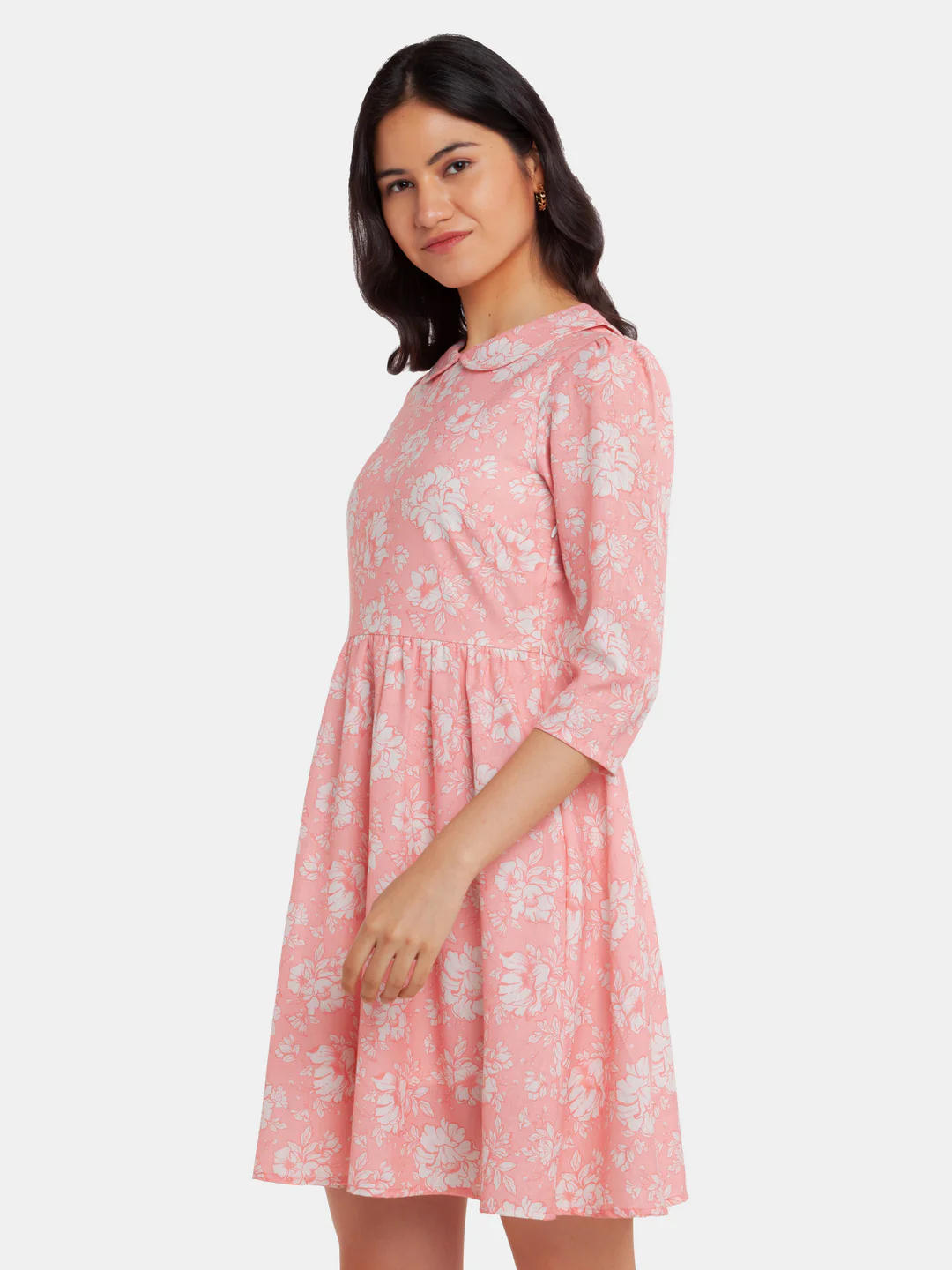 Pink Printed Short Dress - Image 3