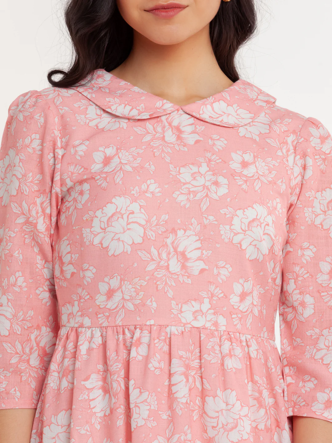 Pink Printed Short Dress - Image 6