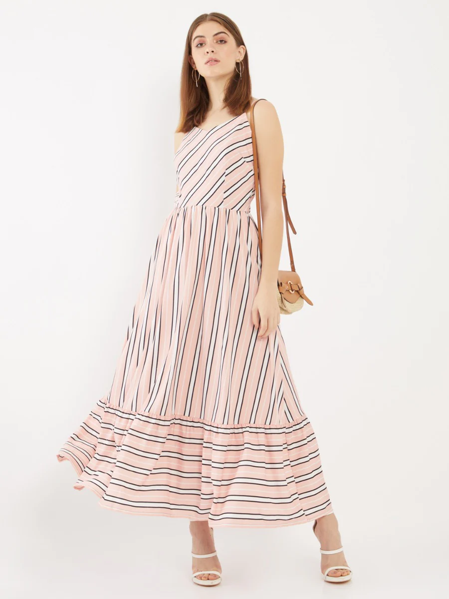 Pink Printed Strappy Maxi - Image 2