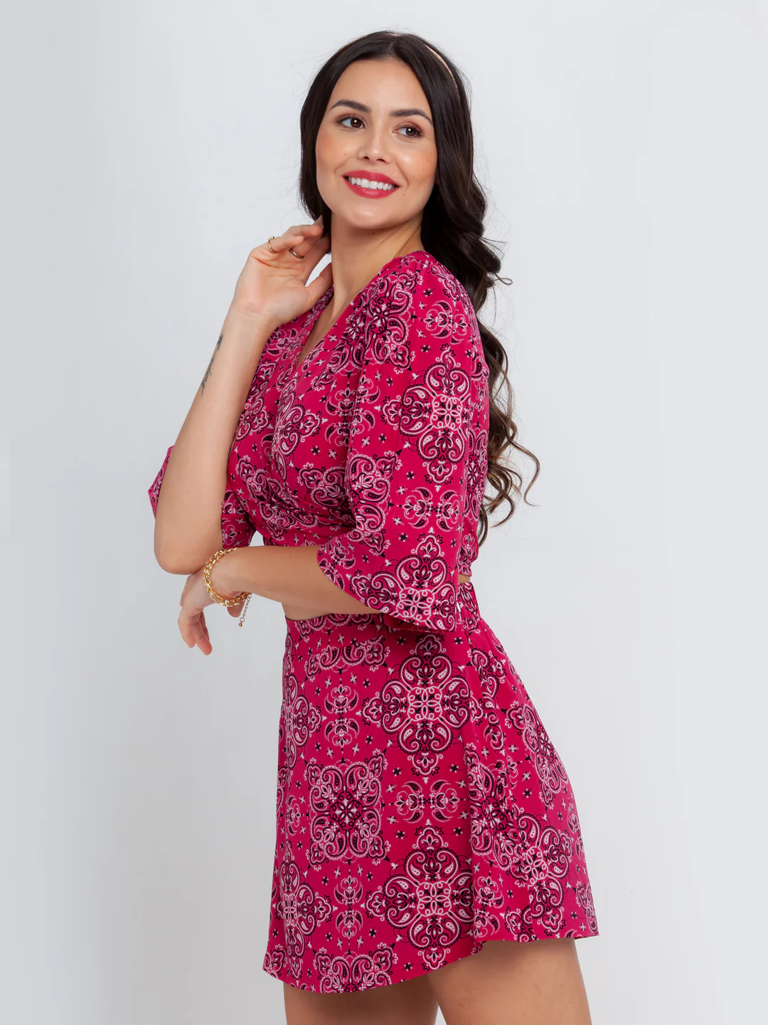 Pink Printed Tie-Up Top - Image 3