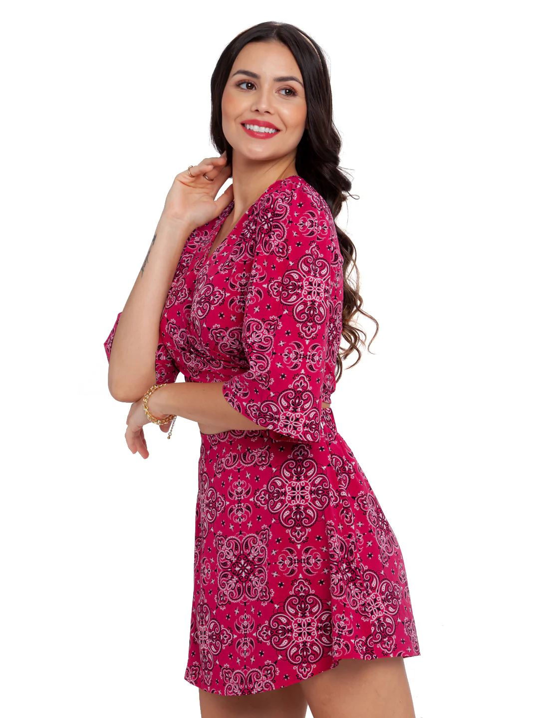 Pink Printed Tie-Up Top - Image 5