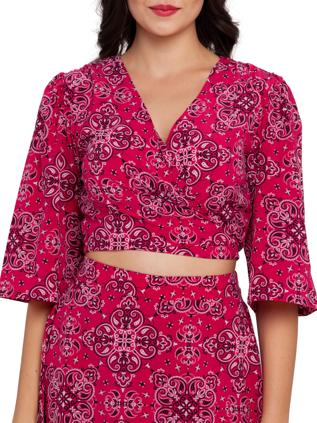 Pink Printed Tie-Up Top - Image 6