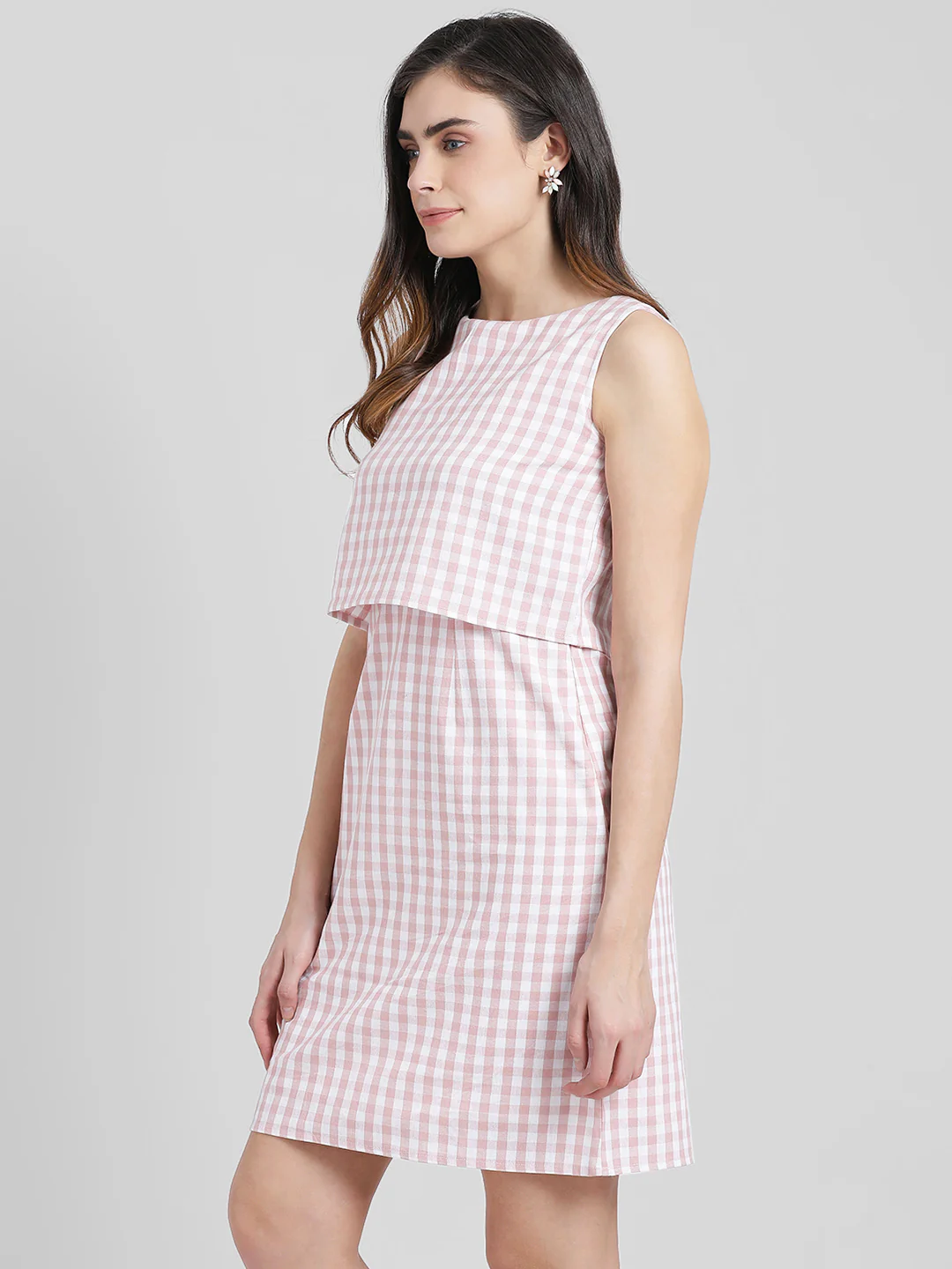 Pink Printeded A-Line Dress - Image 2