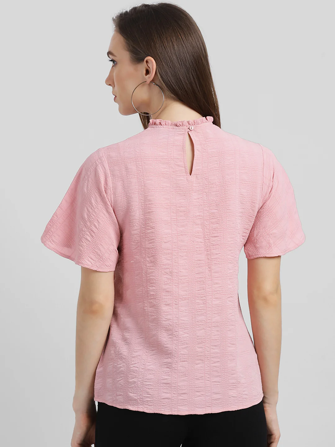 Pink Self Design Regular Top - Image 4