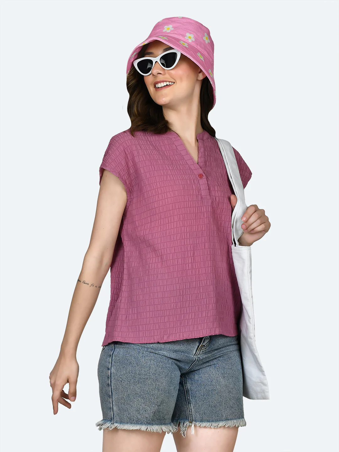Pink Self Design Top - Image 3