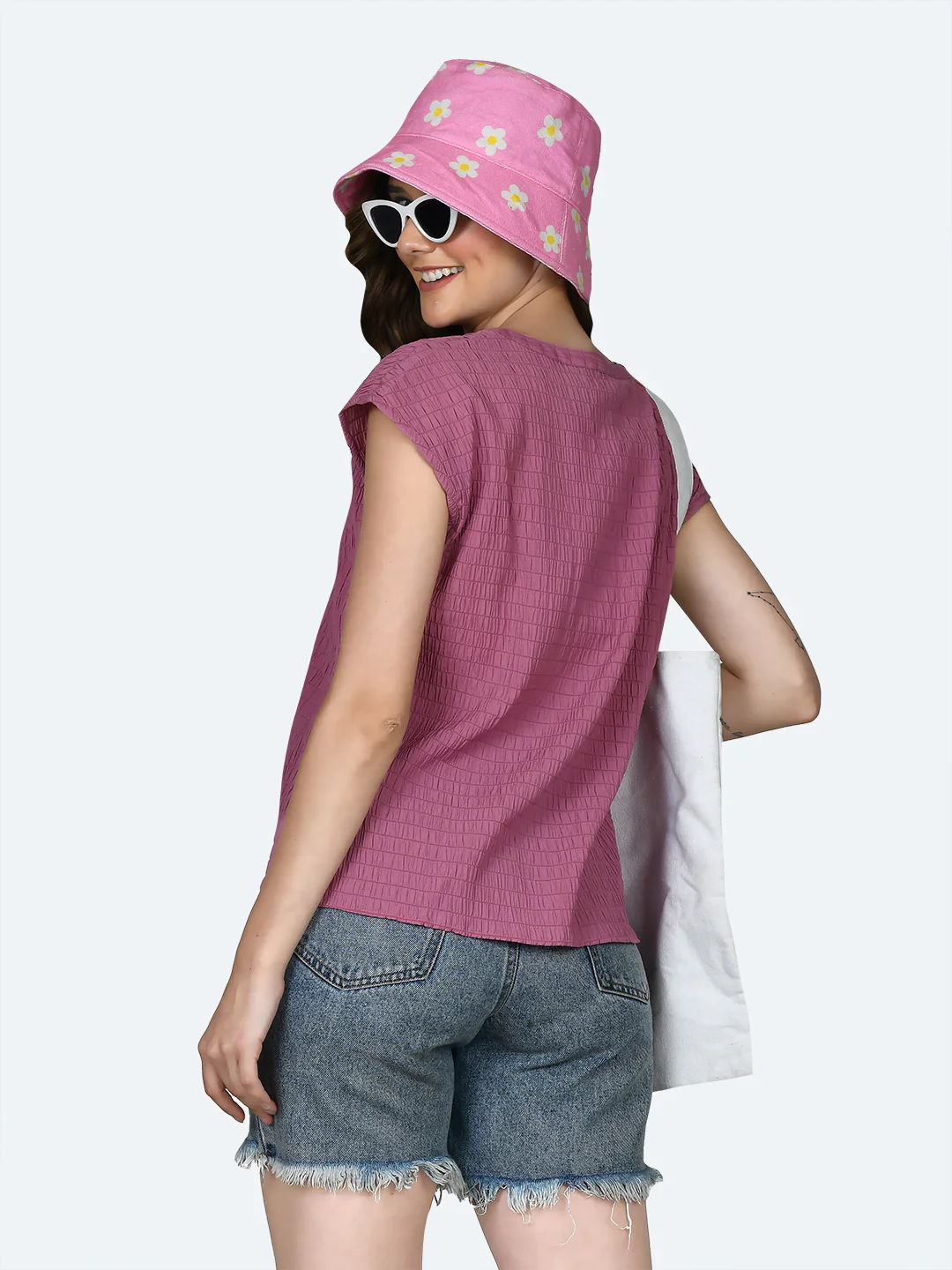 Pink Self Design Top - Image 4