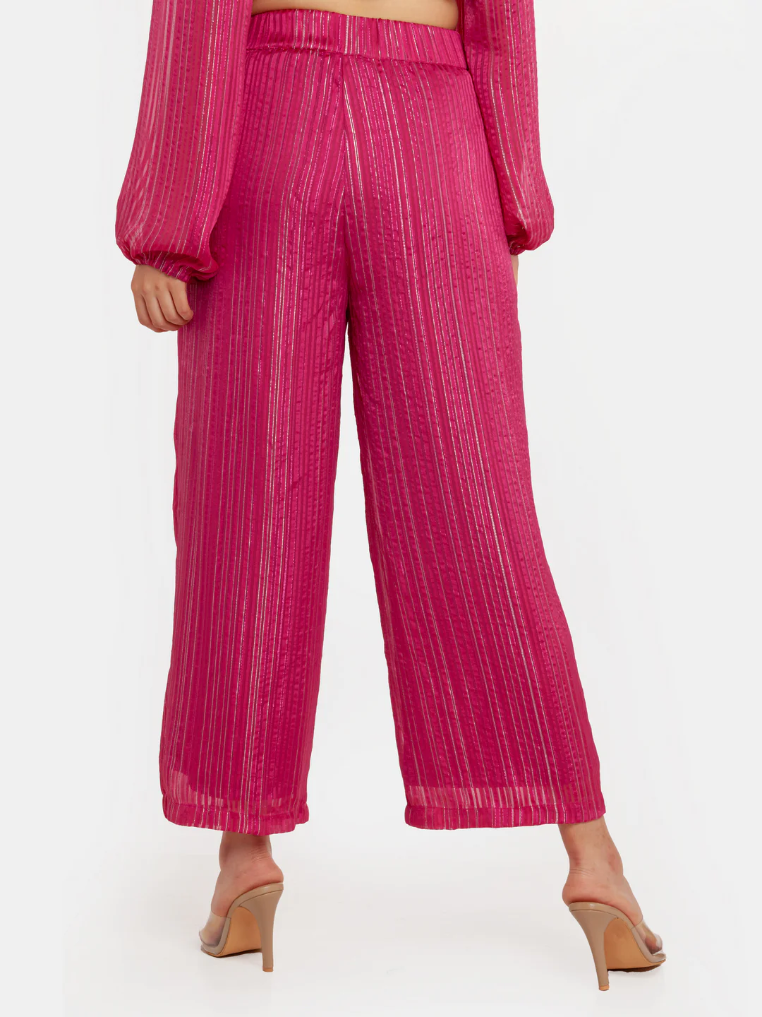 Pink Shimmer Elasticated Trouser - Image 4