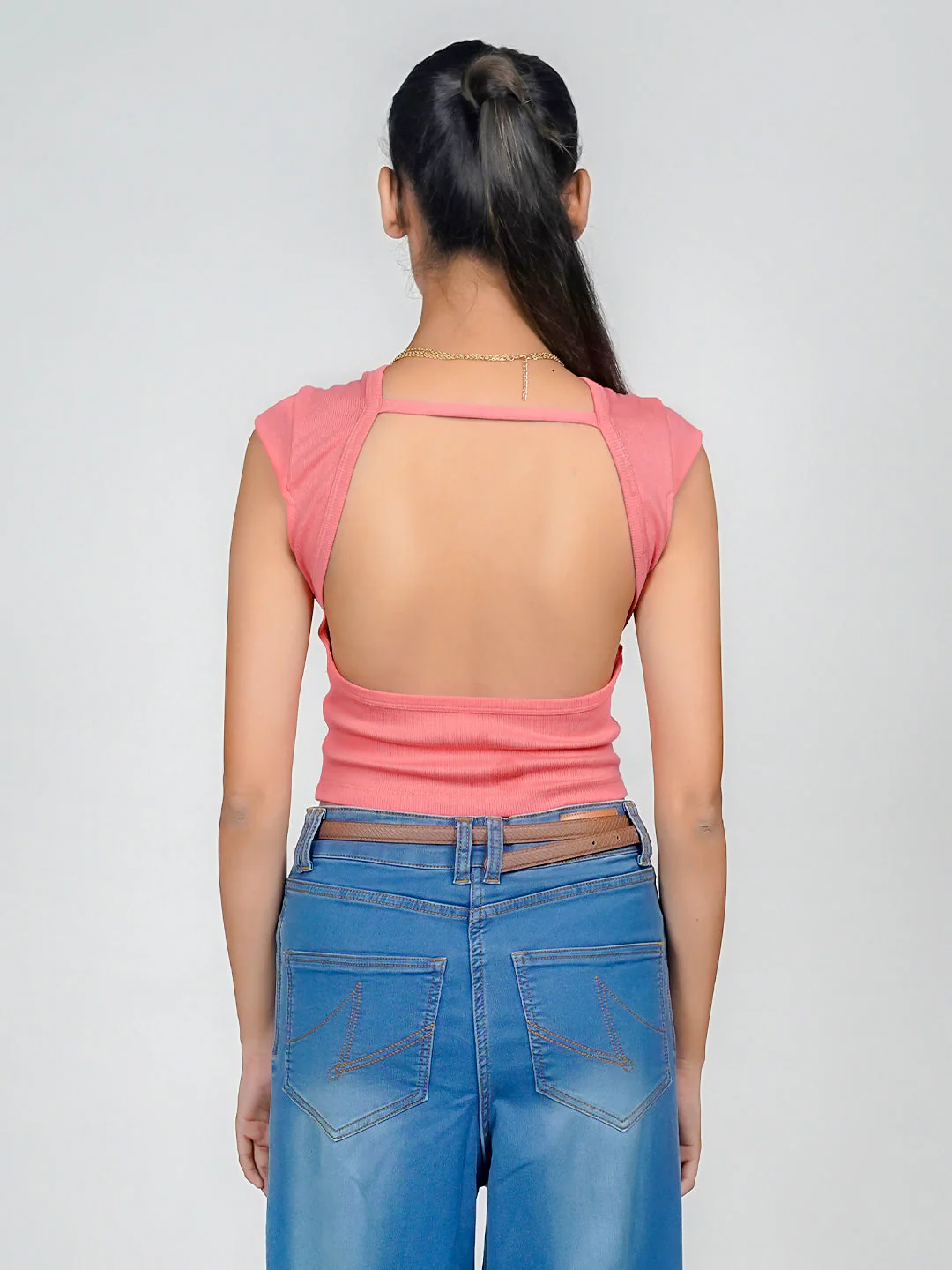 Pink Solid Basic Top - Image 4