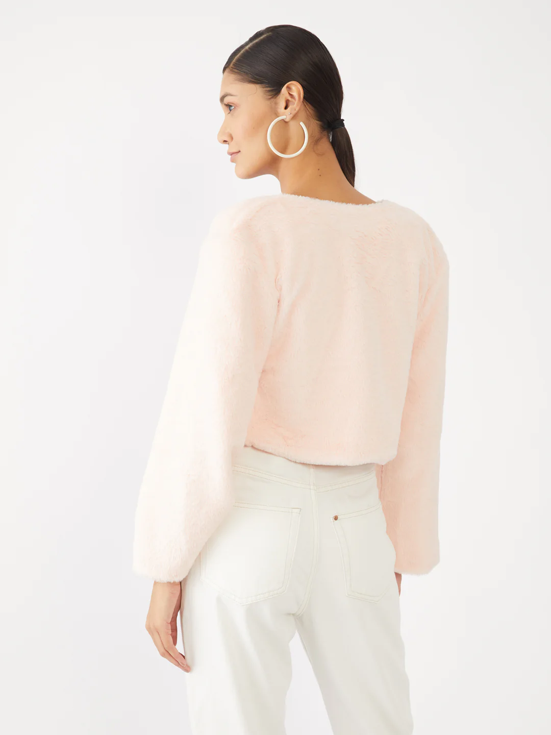 Pink Solid Crop Jacket - Image 4