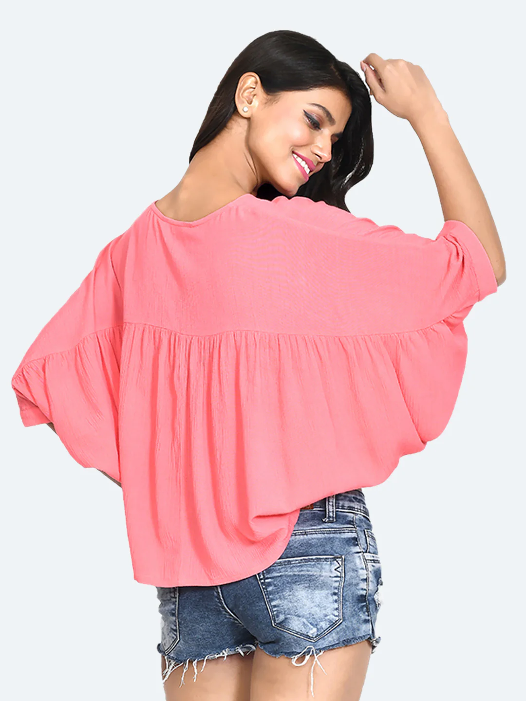 Pink Solid Cropped Top - Image 4