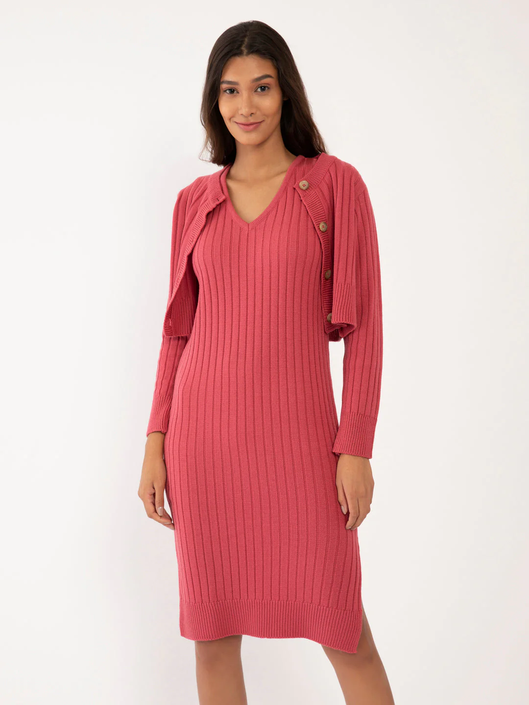Pink Solid Fitted Co-ord - Image 2