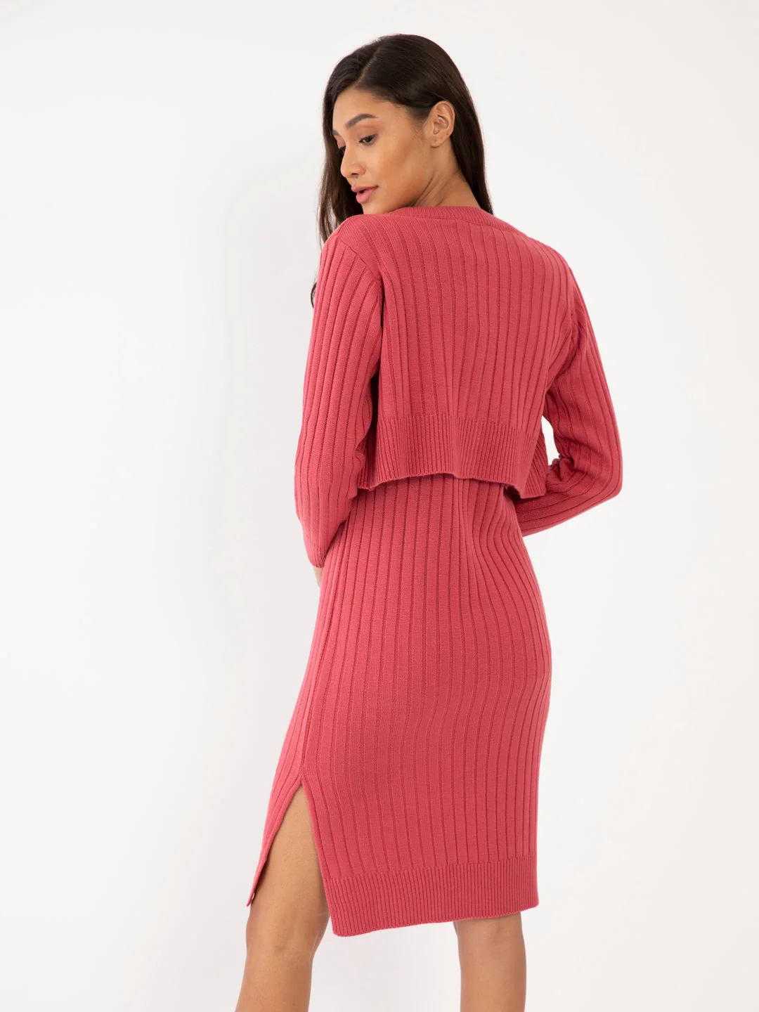 Pink Solid Fitted Co-ord - Image 4