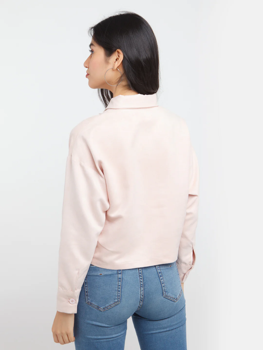 Pink Solid Fitted Jacket - Image 4