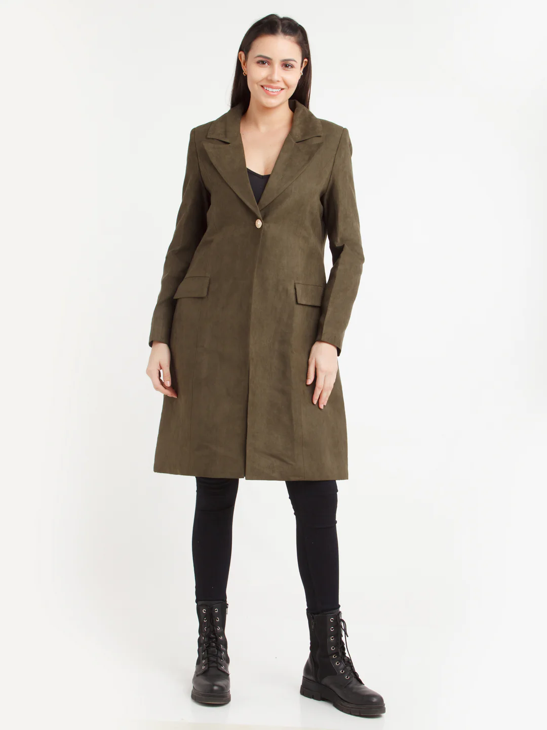 Olive Green Solid Jacket