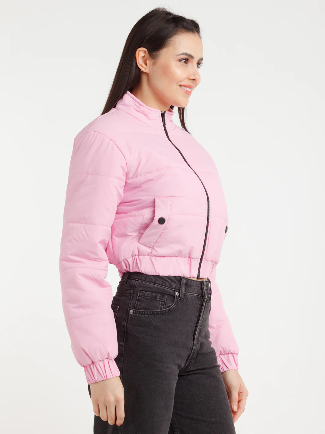 Pink Solid Jacket - Image 3