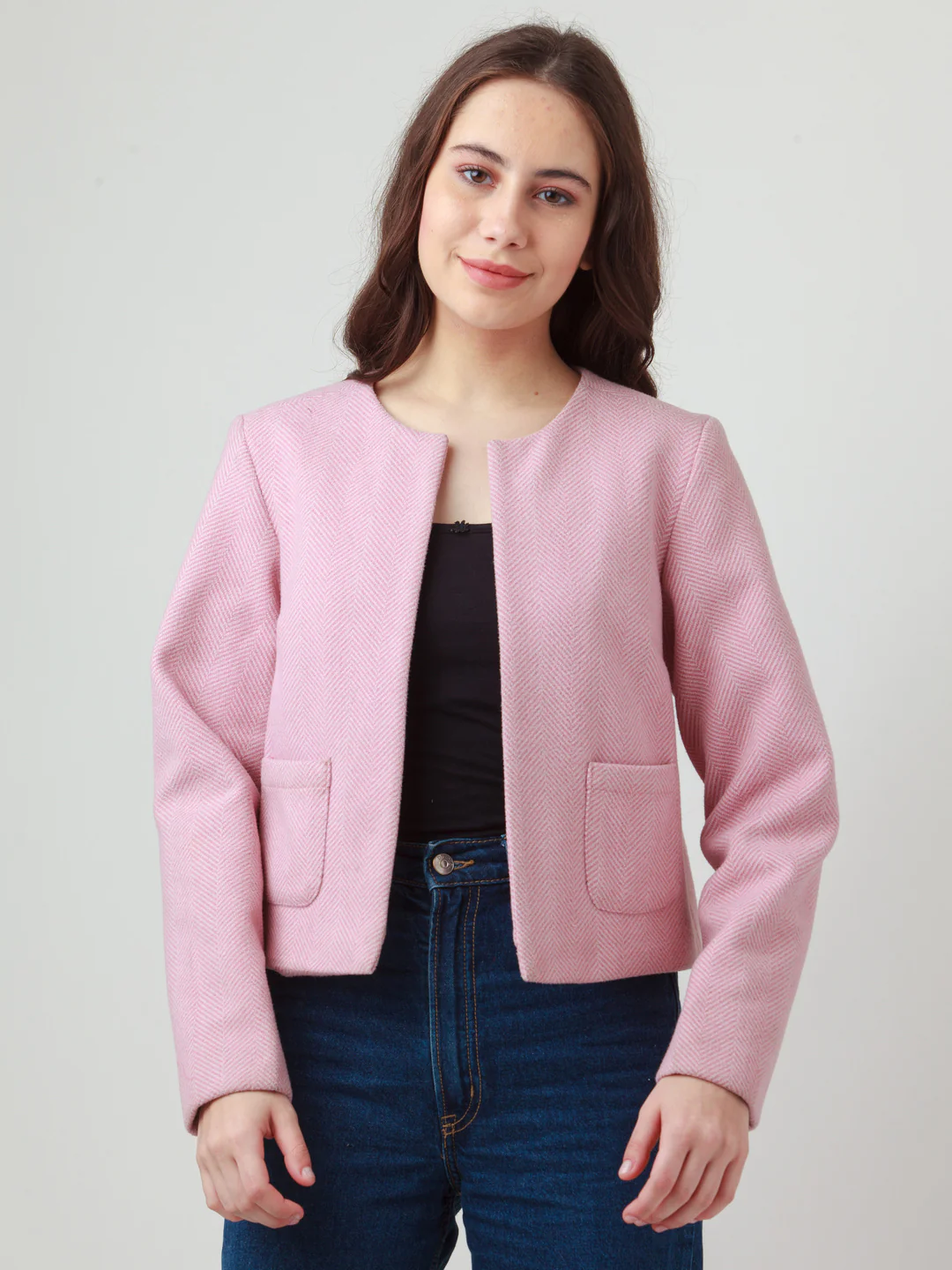 Pink Solid Jacket - Image 2
