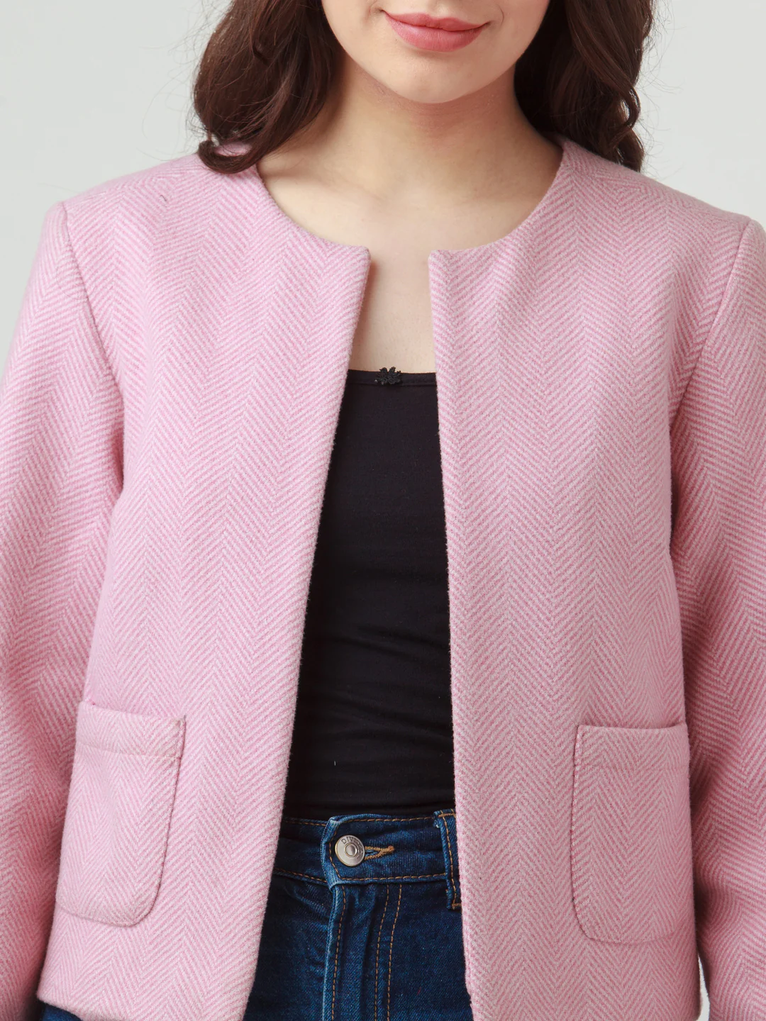 Pink Solid Jacket - Image 6